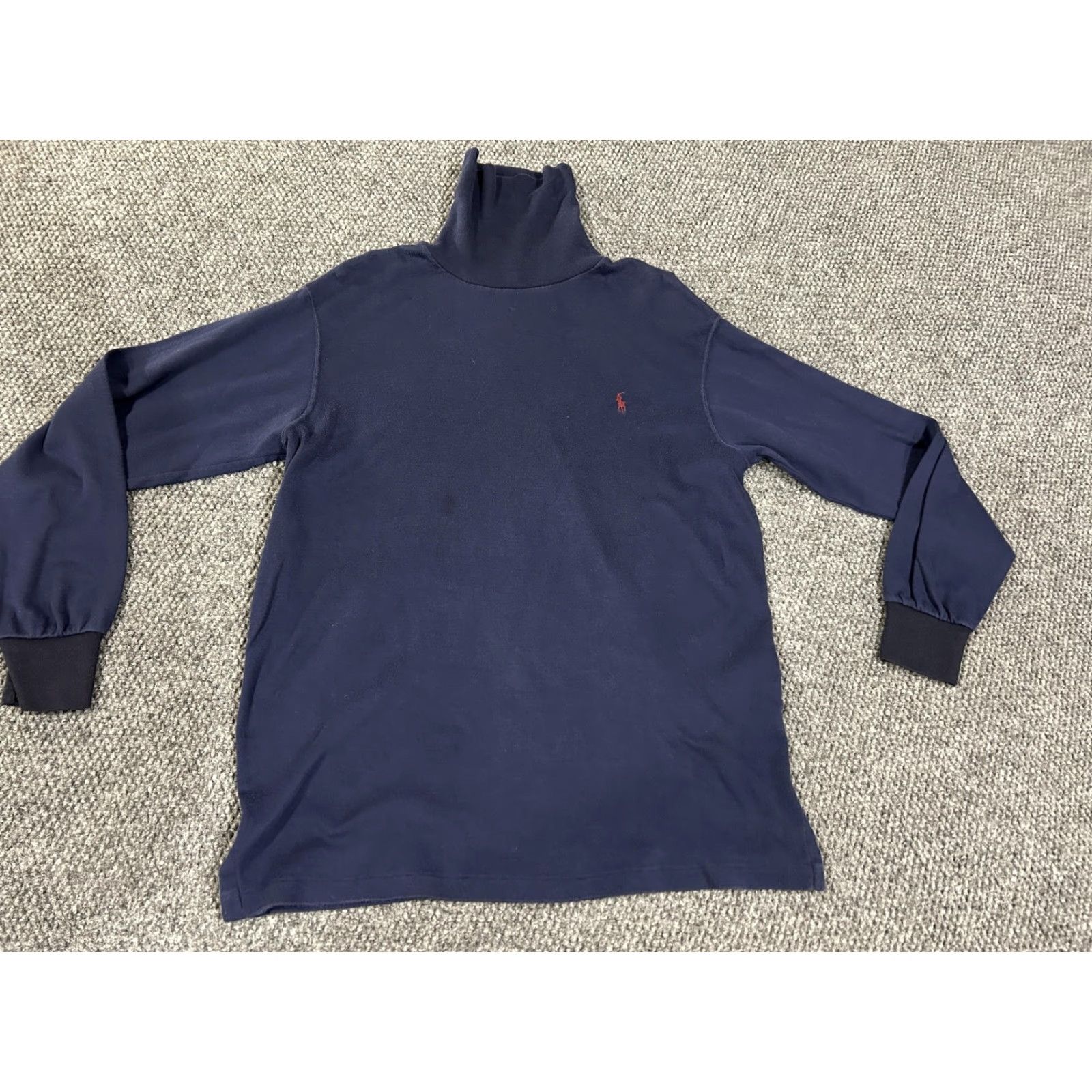 Polo Ralph Lauren Polo Ralph Lauren Sweater Mens XL Navy Turtleneck 100% Cotton Pullover Knit Size US XL / EU 56 / 4 - 2 Thumbnail