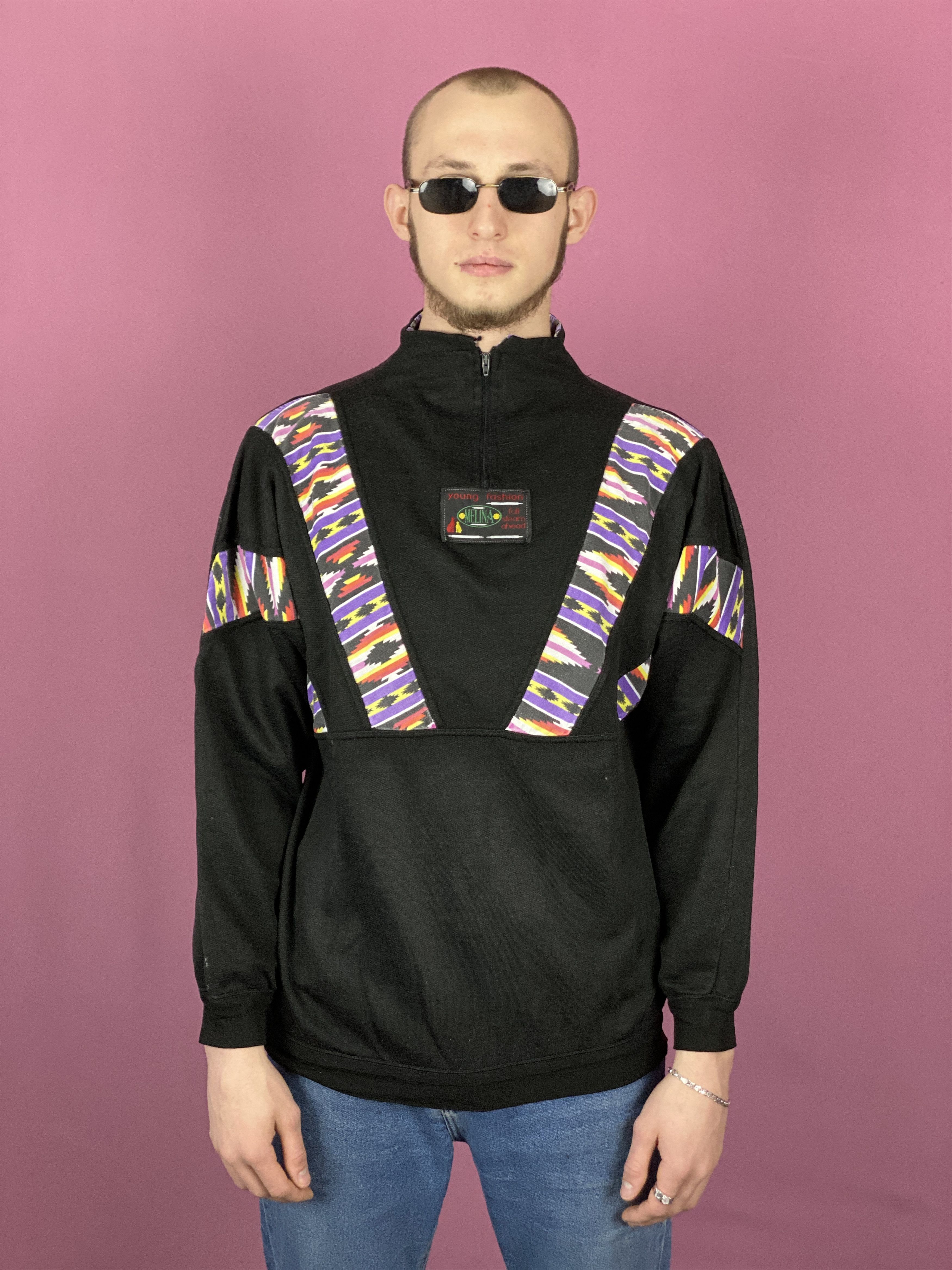 Vintage 90s Melina Vintage Men's 1/4 Zip Track Jacket - M Size US M / EU 48-50 / 2 - 1 Thumbnail