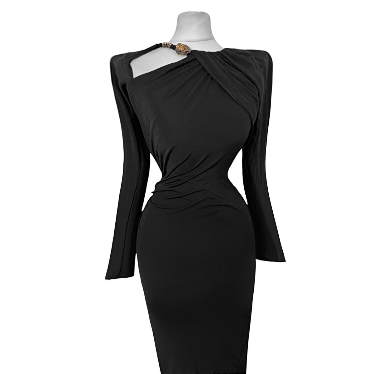 Roberto Cavalli Roberto Cavalli Runway Dress Draped with Reptilian Brooch Size S / US 4 / IT 40 - 2 Thumbnail