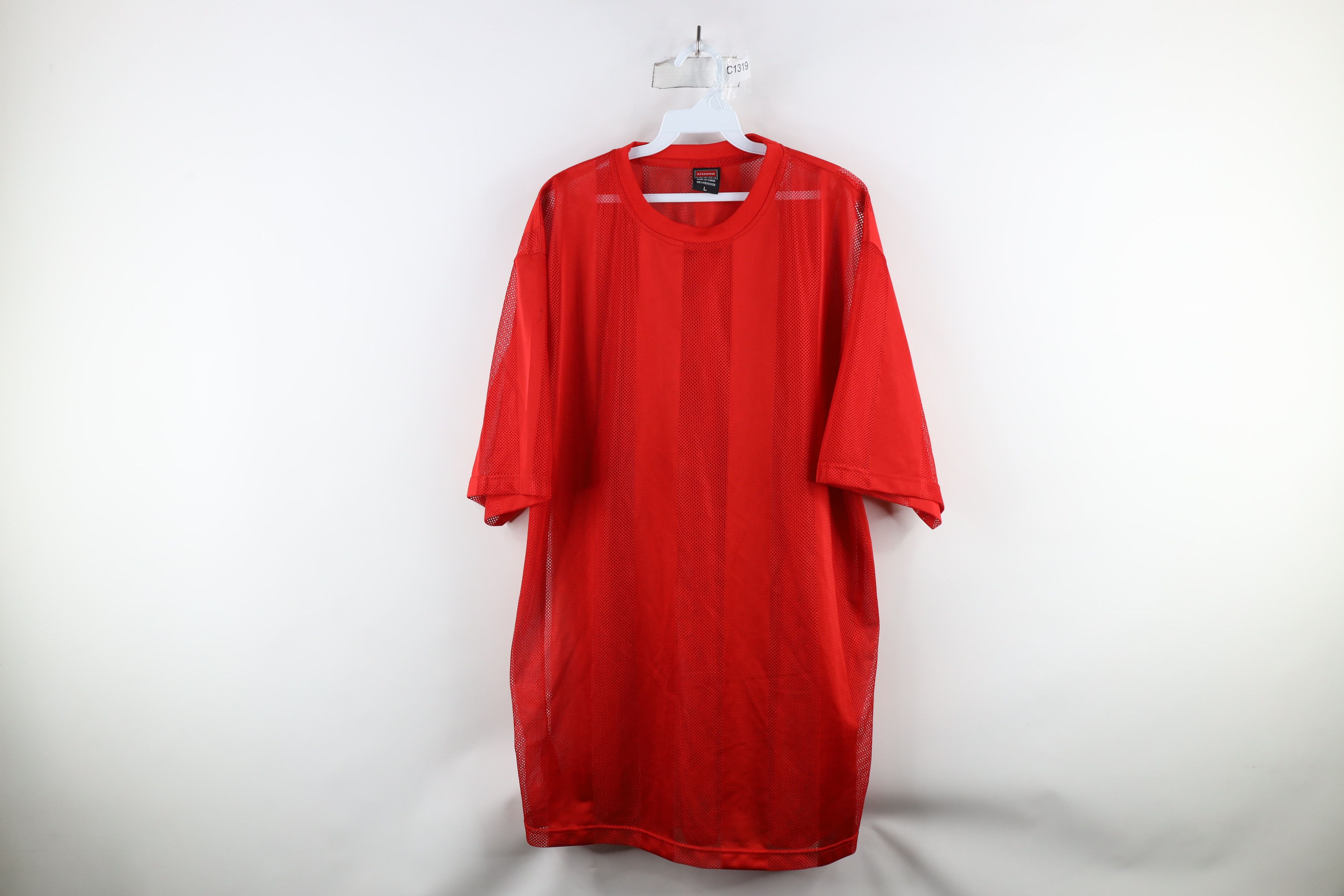 Vintage Vintage 90s Streetwear Fit Mesh See Through T-Shirt Red Size US L / EU 52-54 / 3 - 1 Thumbnail