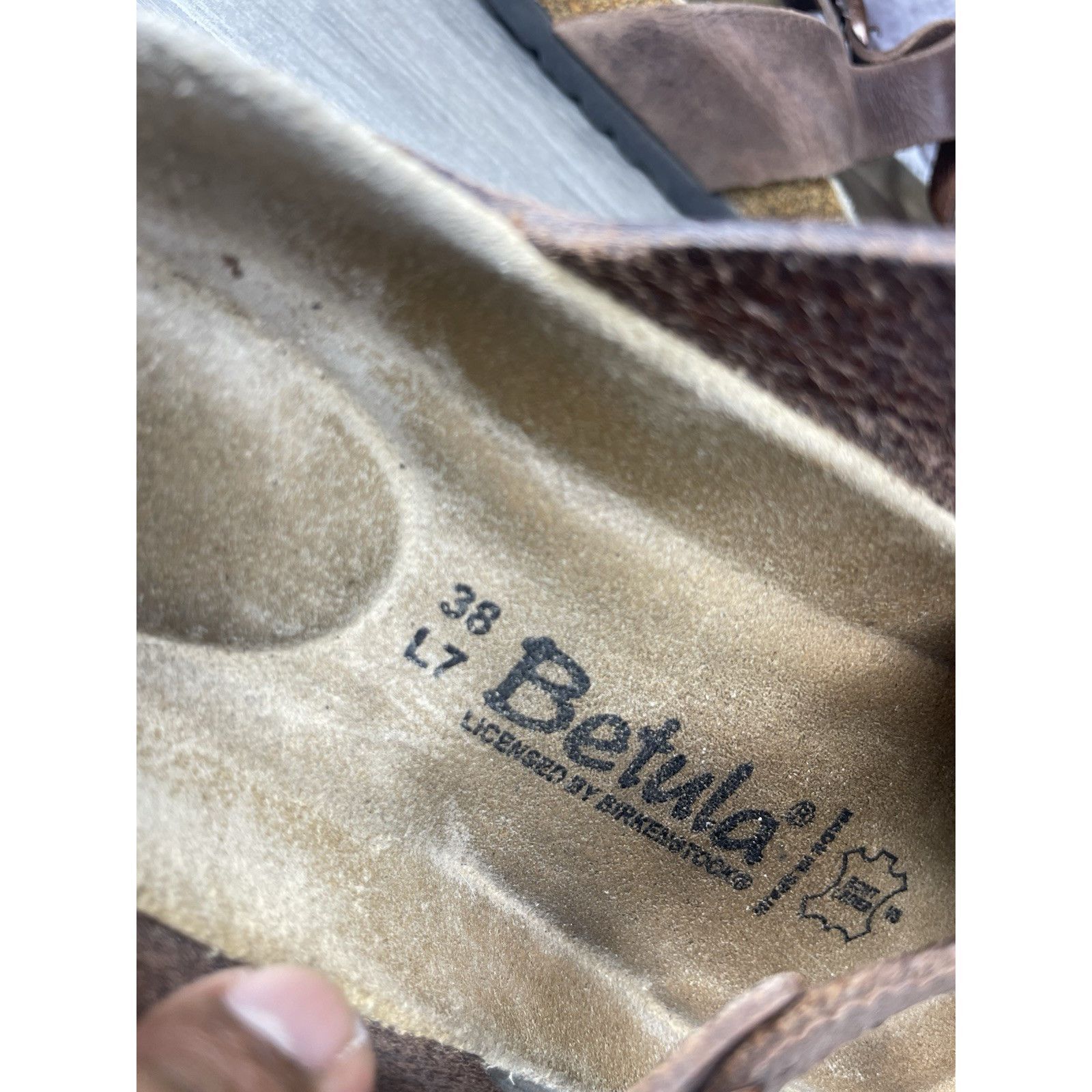 Birkenstock Betula Birkenstock Gizeh Brown Leather Cork Thong Sandals Wo Size US 8 / IT 38 - 11 Thumbnail