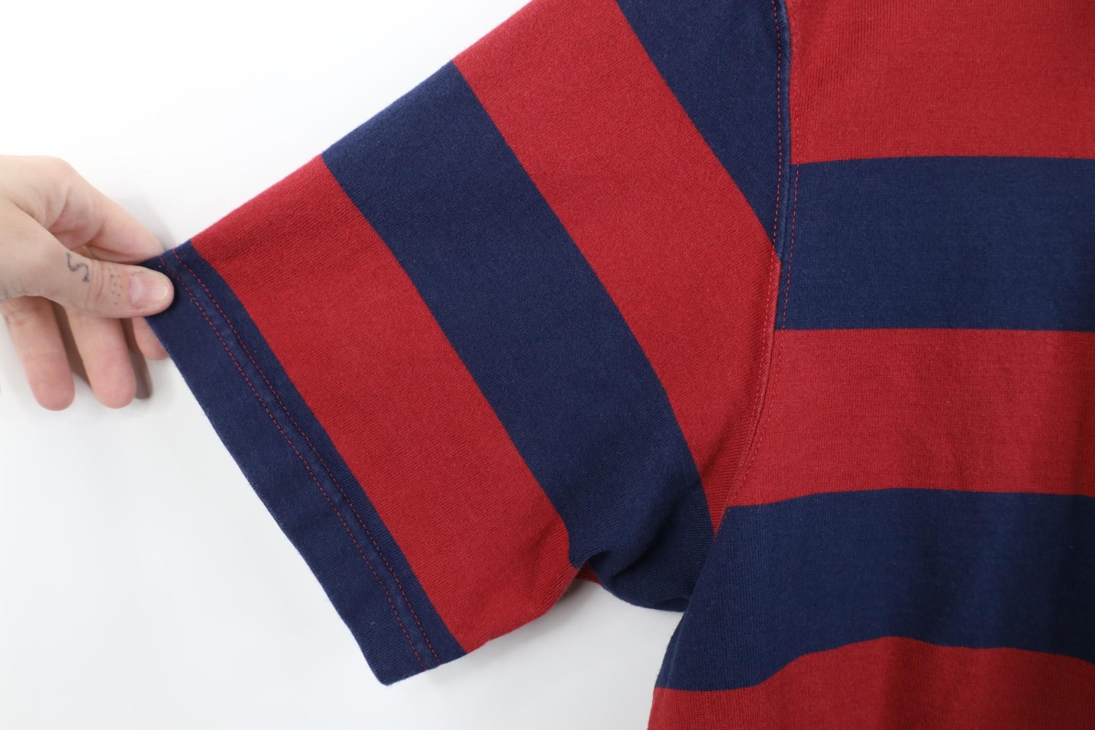 Eddie Bauer Vintage 90s Y2K Eddie Bauer Heavy Striped Rugby Polo Shirt Size US L / EU 52-54 / 3 - 8 Thumbnail