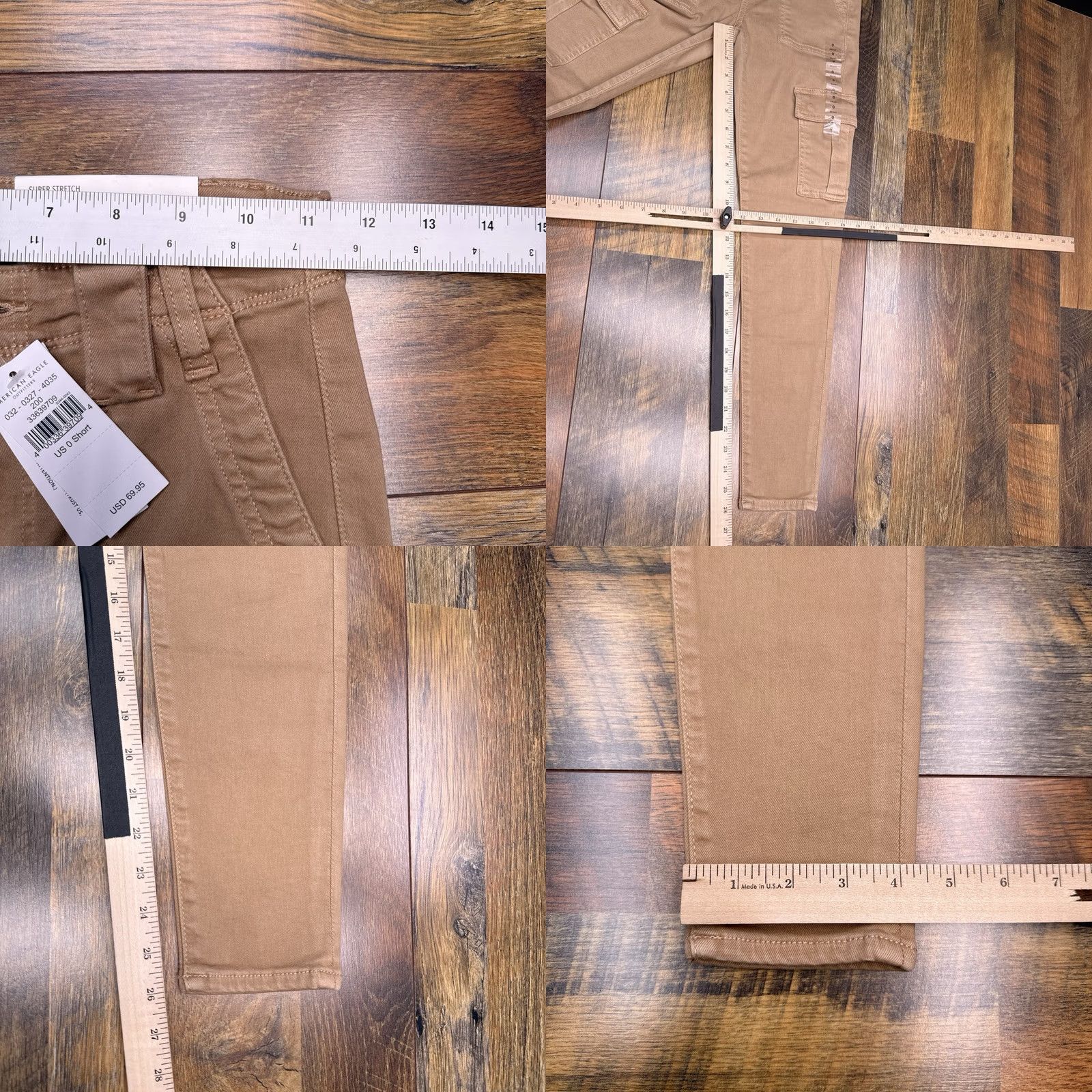 American Eagle Outfitters American Eagle Super Hi Rise Jegging New Tan Cargo Womens 0 Short 25w Size 25" / US 0 / IT 36 - 9 Thumbnail