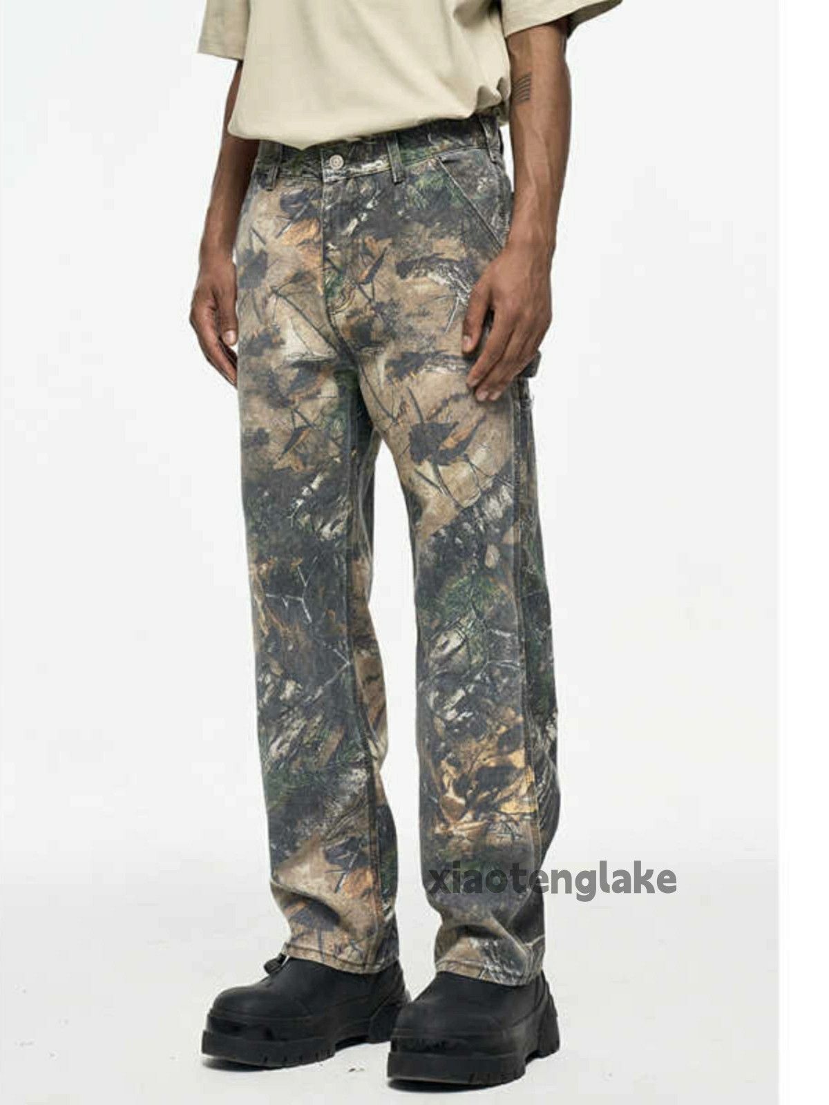 Designer × Japanese Brand × Vintage Unisex washed faded full pattern hiphop carpenter pants Size US 36 / EU 52 - 2 Thumbnail