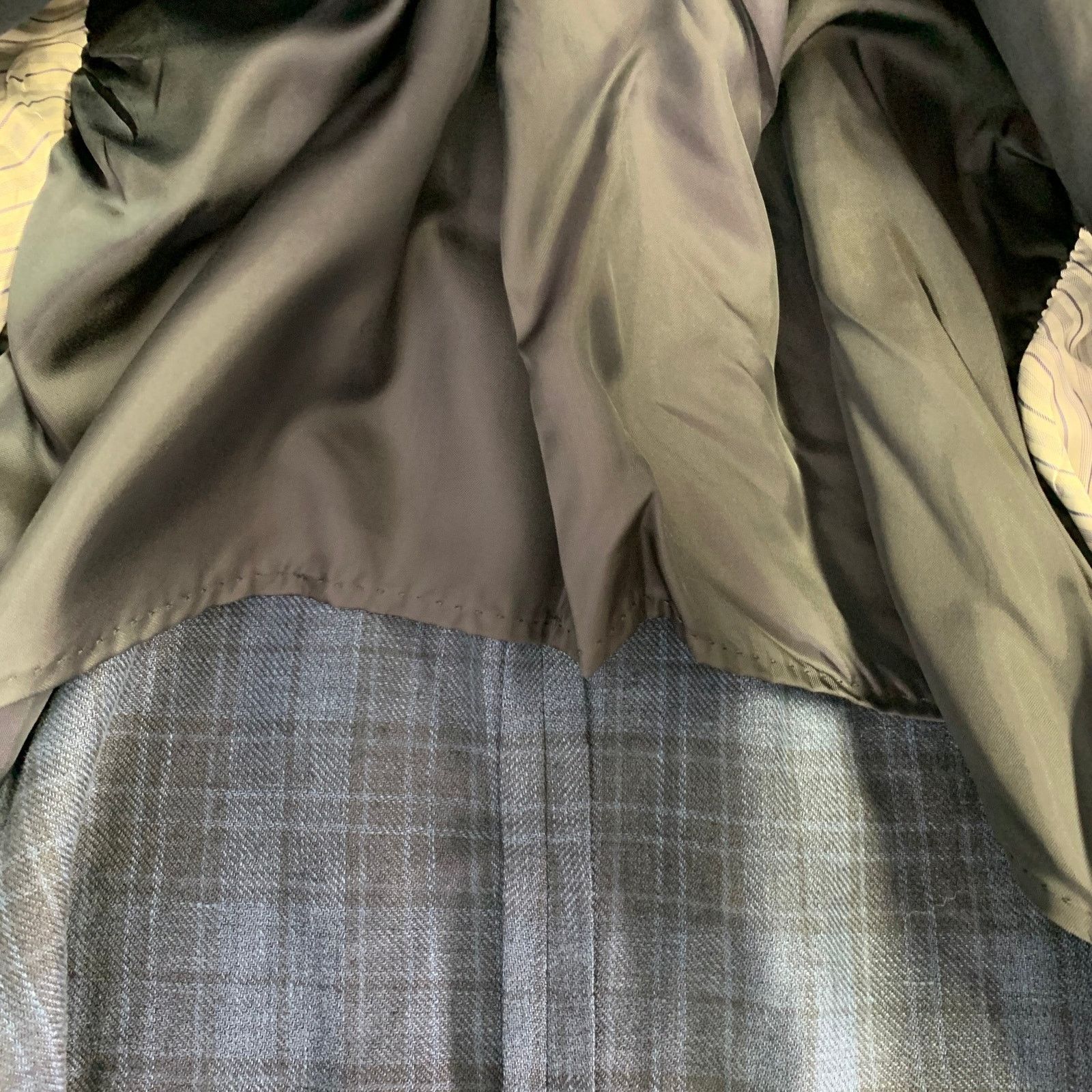 Ermenegildo Zegna Size 48 Regular Blue Navy Plaid Notch Lapel Sport Coat Size 48R - 9 Thumbnail