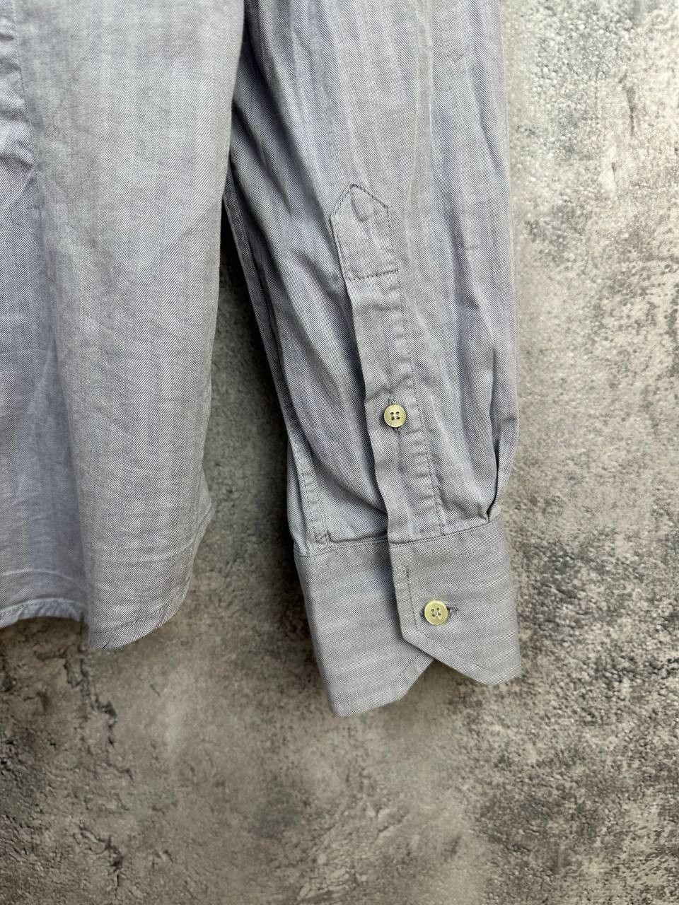 Romeo Gigli Romeo Gigli Milano Slim Fit Button-Up Shirt Light Gray/Blue Size US XL / EU 56 / 4 - 9 Thumbnail