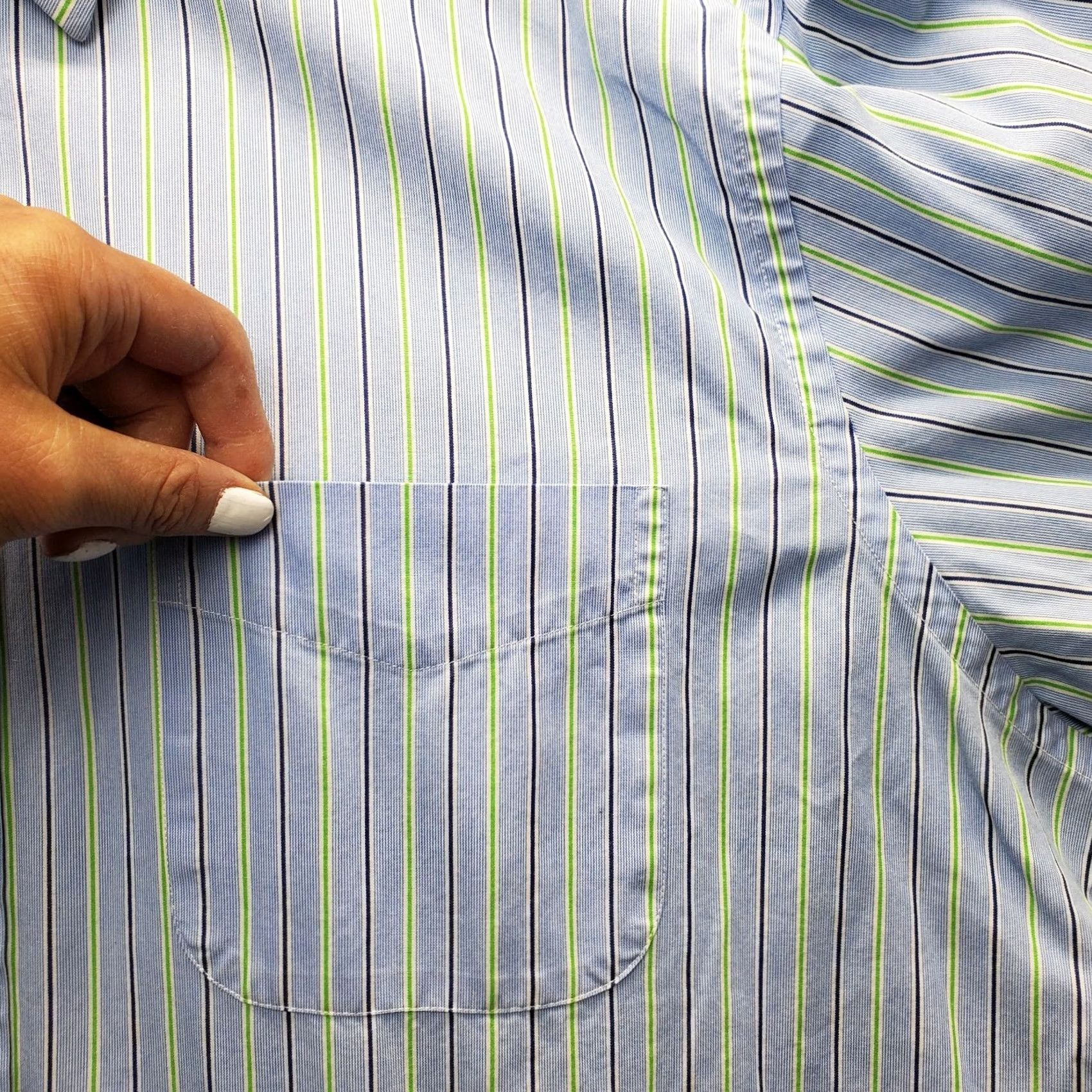 Ralph Lauren Lauren Ralph Lauren Dress Shirt Mens 17 Multicolor Striped Non Iron Button Up EUC Shirt Size 46R - 7 Thumbnail