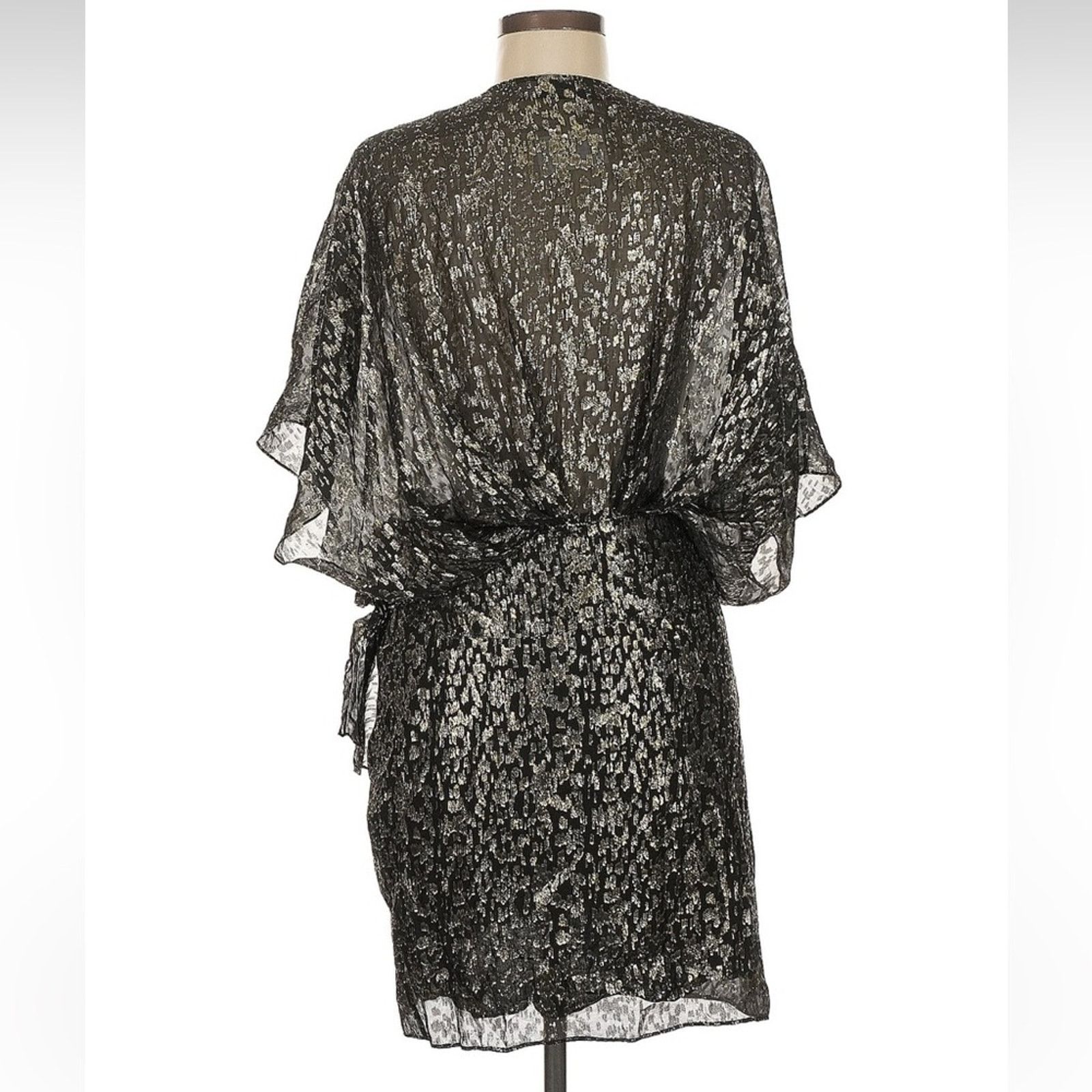 Iro IRO Reynea Spotted Wrap Dress - NWT - Size 6 - Black/Silver Size M / US 6-8 / IT 42-44 - 3 Thumbnail