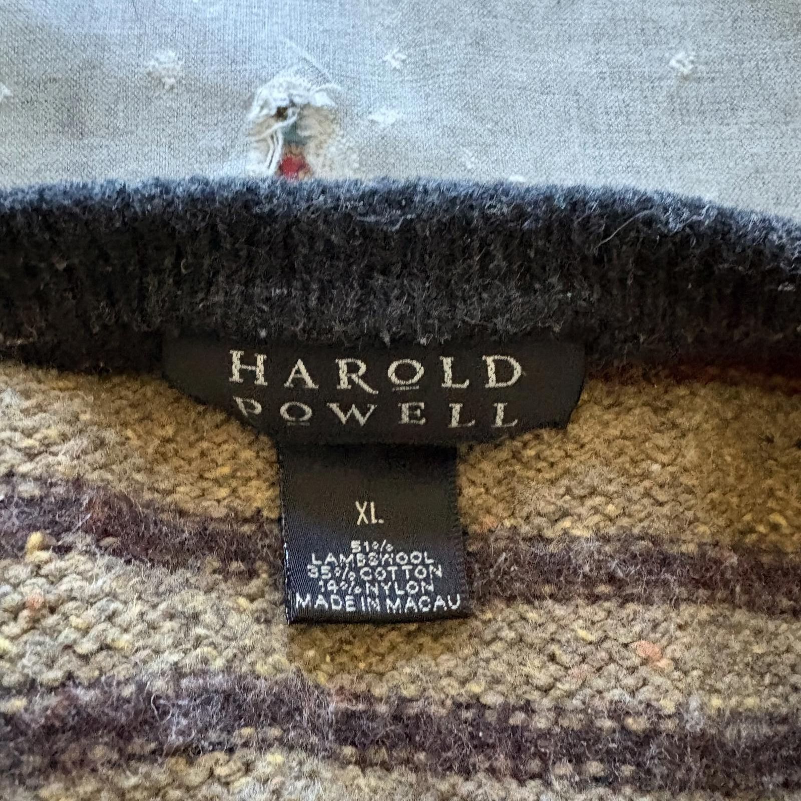 Vintage Vintage 90s Lambswool Knit Striped Unique V-Neck Sweater Size US M / EU 48-50 / 2 - 2 Thumbnail