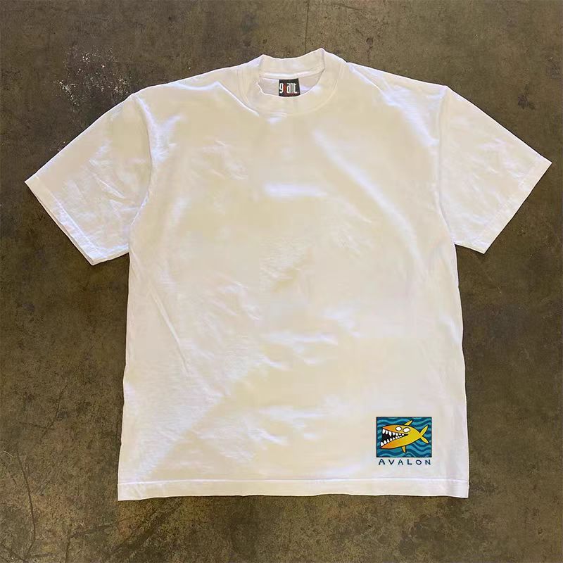 Japanese Brand × Vintage Shark pattern white casual retro loose tee Size US M / EU 48-50 / 2 - 2 Thumbnail