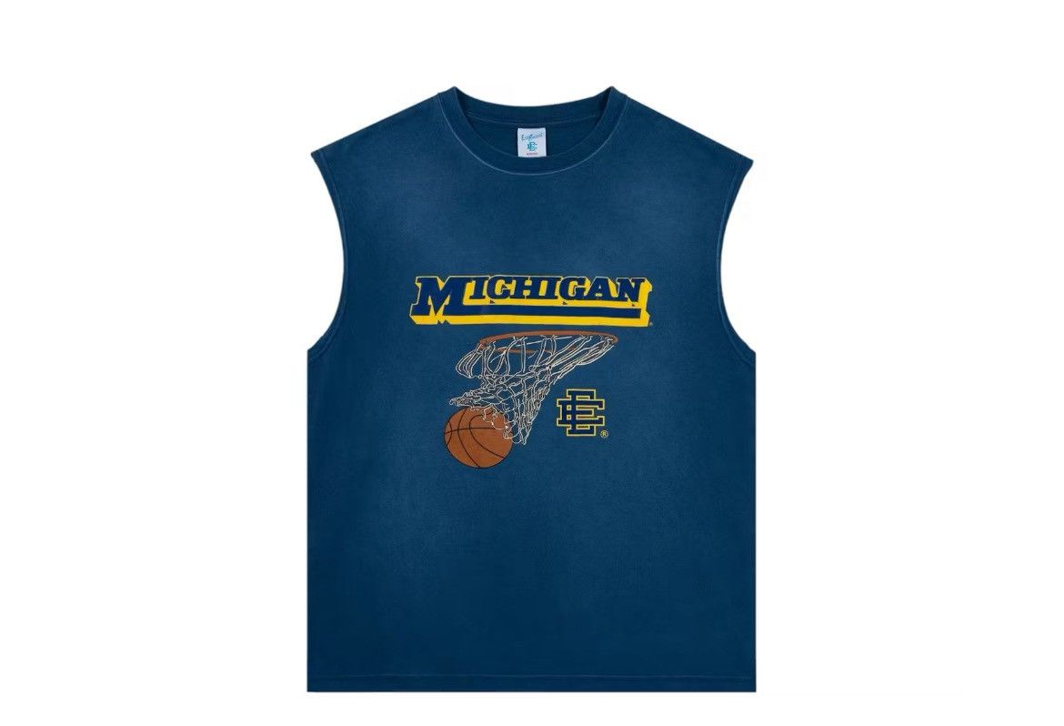 Eric Emanuel Eric Emanuel EE NCAA Michigan Wolverines blue cutoff shirt Size US L / EU 52-54 / 3 - 1 Thumbnail