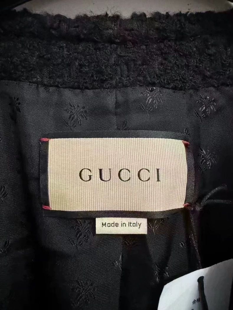 Gucci Gucci Black Textured Long Coat-2505 Size S / US 4 / IT 40 - 3 Thumbnail