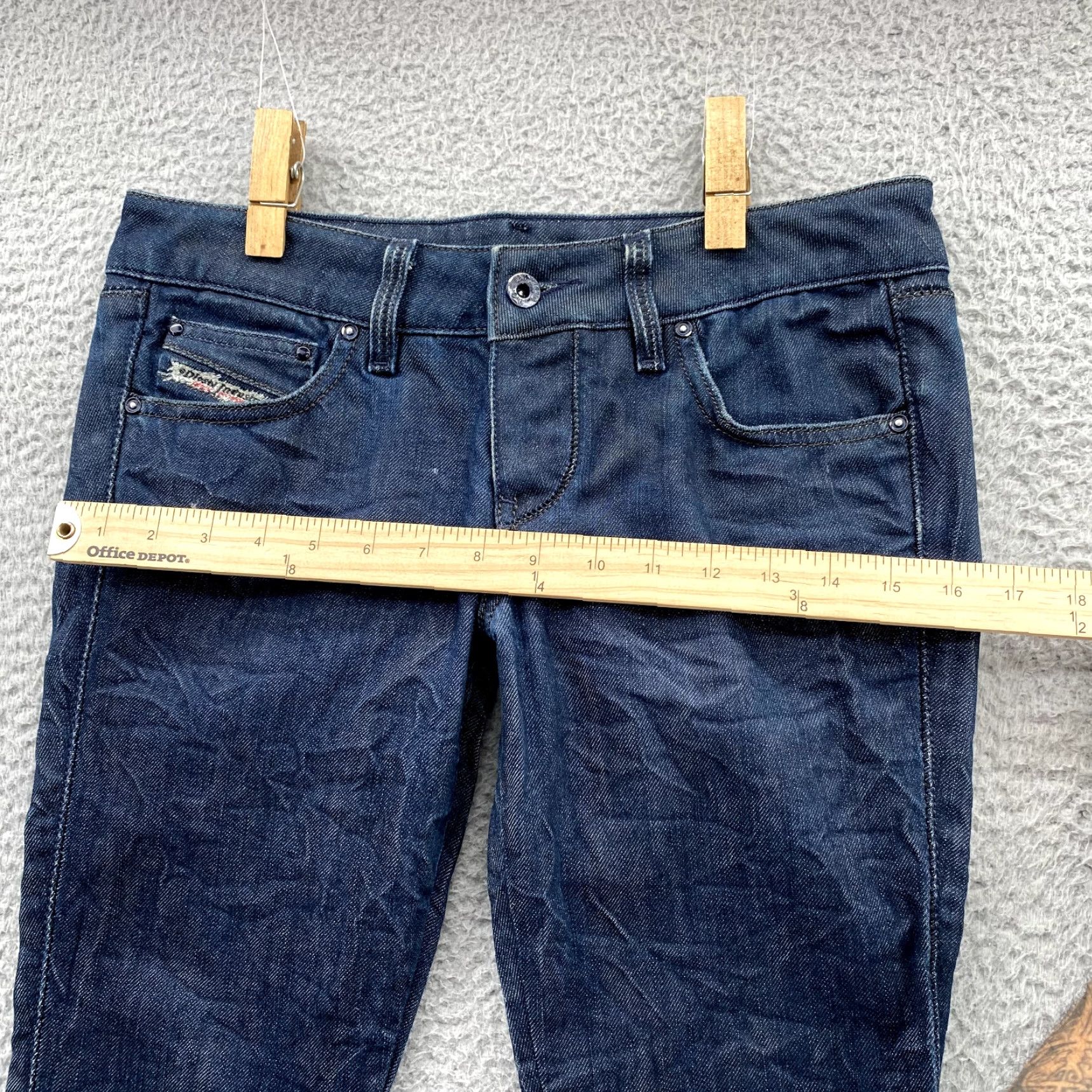 Diesel Jeans 30 x 22 Dark Wash Cuddy Tapered Cotton Stretch Denim Pants Women's Jeans