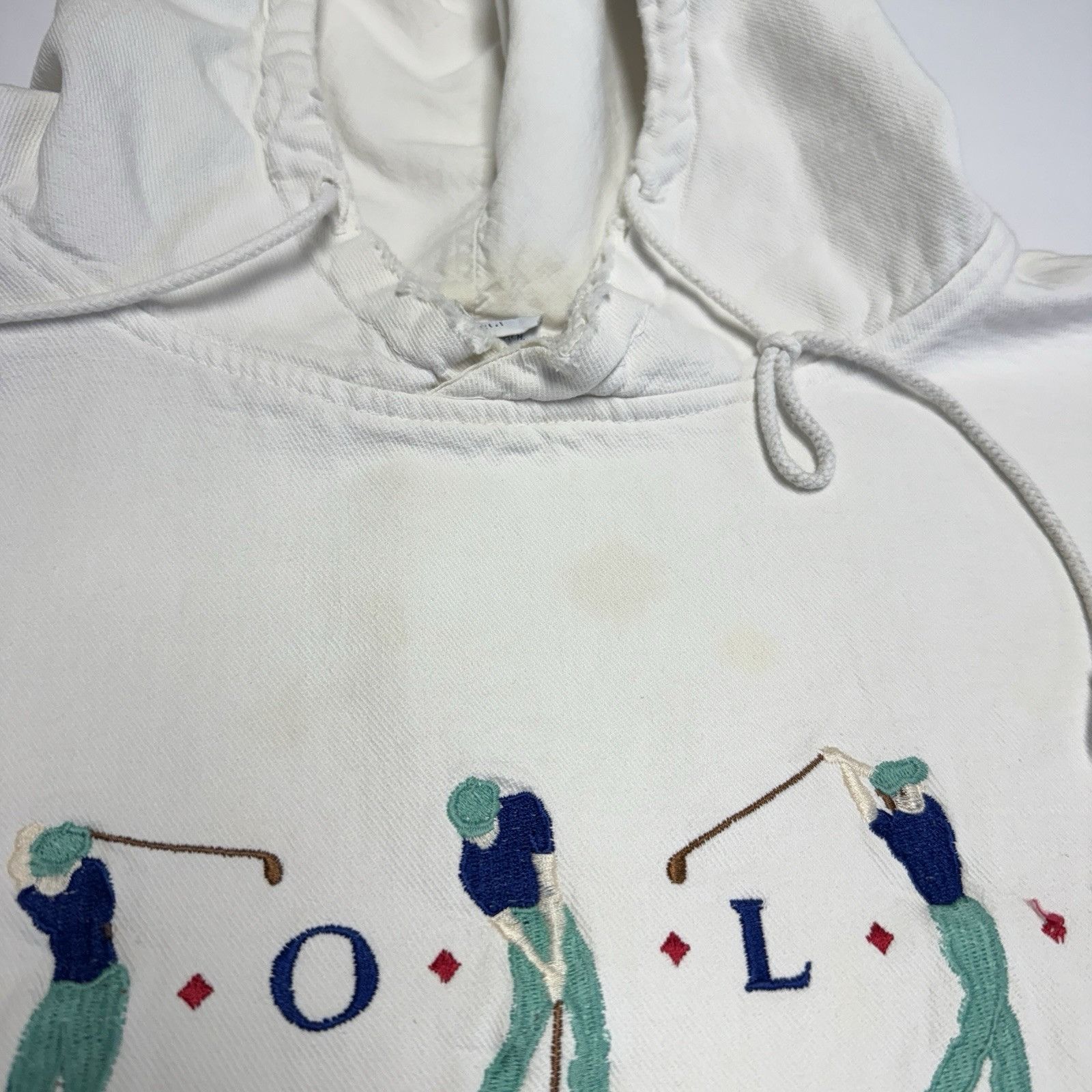 Vintage Vintage Crazy Shirts Hoodie Sweatshirt Mens Large White Embr Size US L / EU 52-54 / 3 - 4 Thumbnail