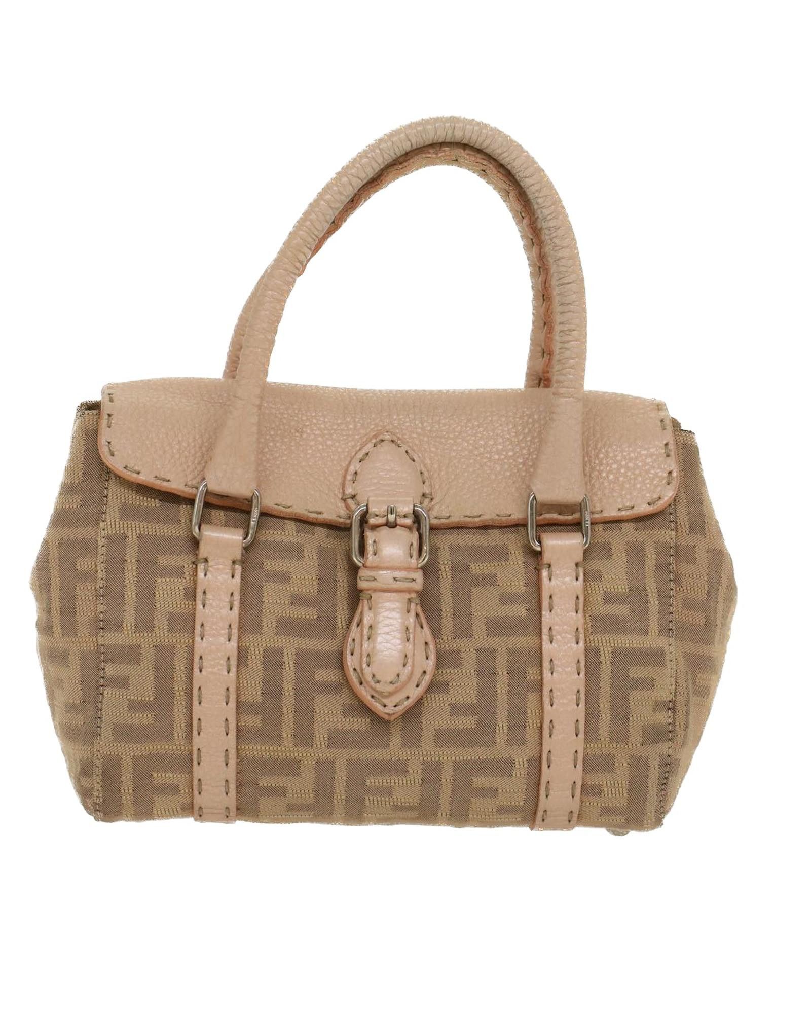 image of Fendi Canvas Linda Hand Bag - Beige Pink, Women's
