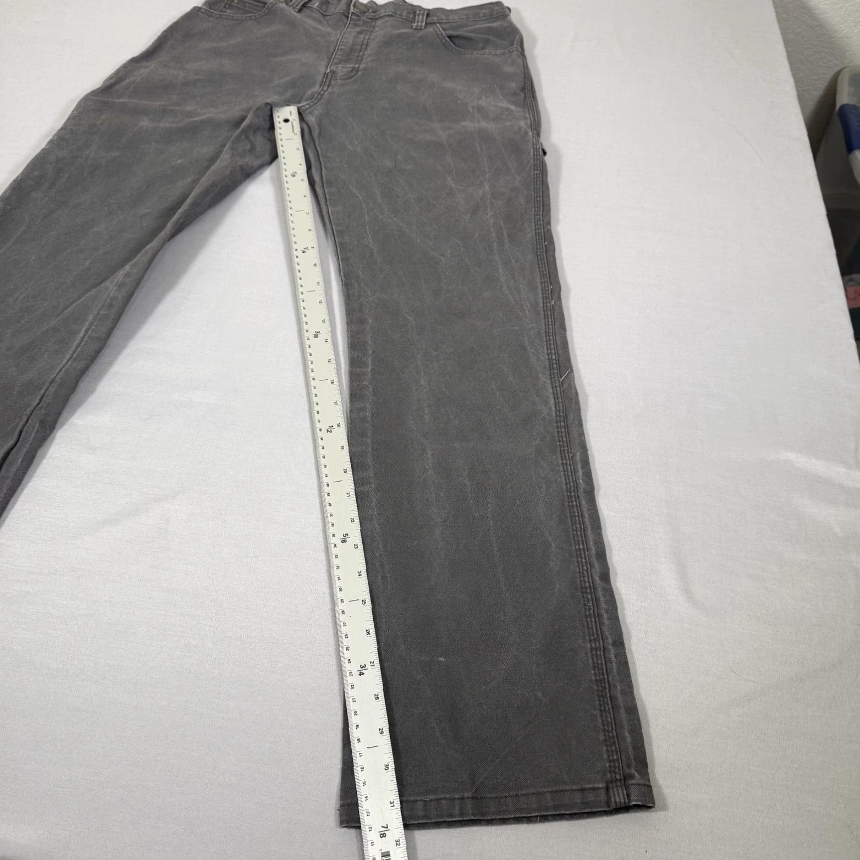 Dickies Dickies Pants Mens 34x32 Gray Canvas Carpenter Straight Fit Stretch Workwear Y2K Size US 34 / EU 50 - 3 Thumbnail