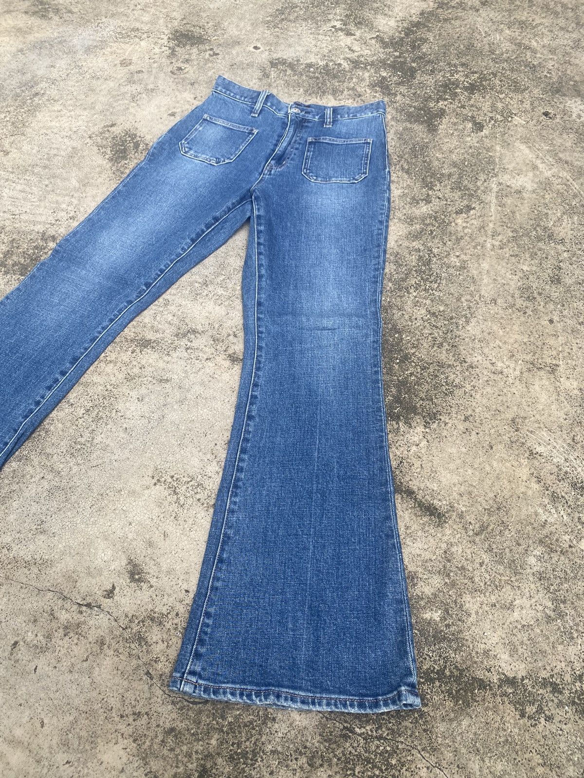 Japanese Brand Flare Jeans Rag Machine Bust Pant Bootcut Size US 27 - 2 Thumbnail