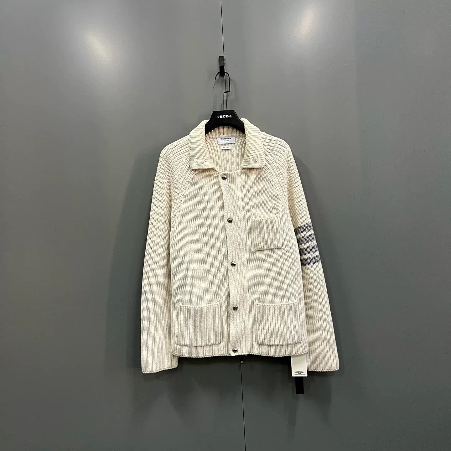 Thom Browne thom browne beige knitted outerwear jacket Size US M / EU 48-50 / 2 - 1 Thumbnail