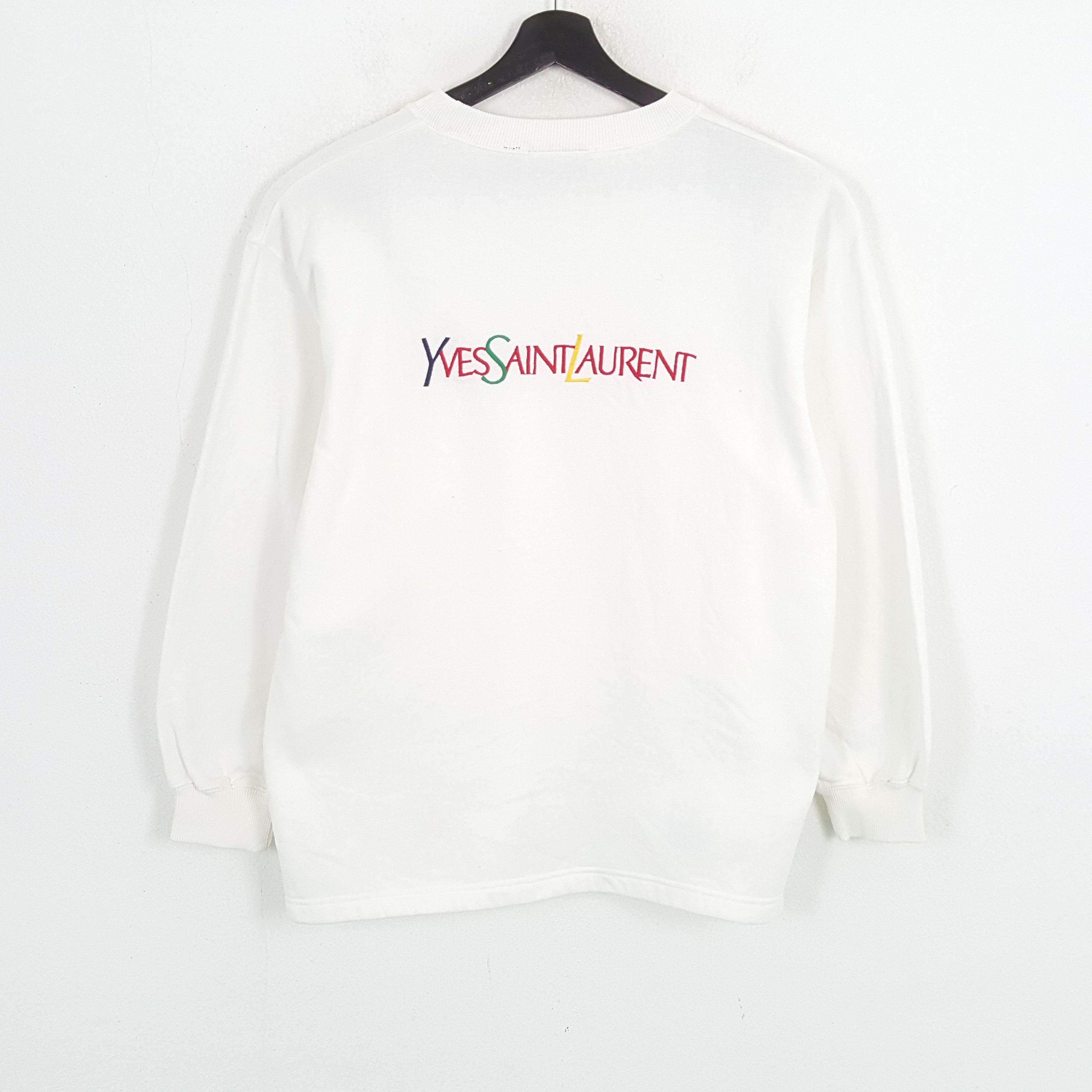 Vintage × Yves Saint Laurent YVES SAINT LAURENT Fashion Brand Spellout Design Sweatshirt Size US L / EU 52-54 / 3 - 1 Thumbnail