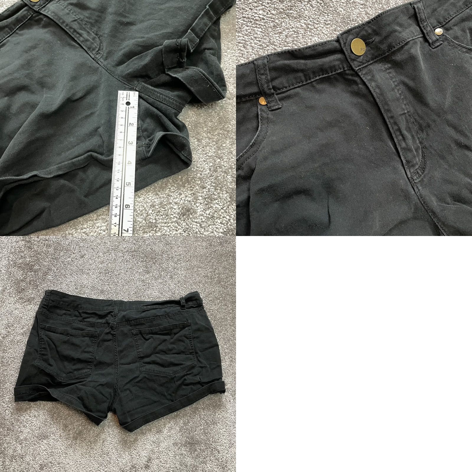 Faded Glory Faded Glory Bermuda Jean Shorts Womens 18 Black Solid Cotton Casual Pockets 4" Jeans Bermuda 18 Womens Black Cotton Denim Pockets 5-Pocket USA 4" Size 27" / US 4 / IT 40 - 8 Thumbnail