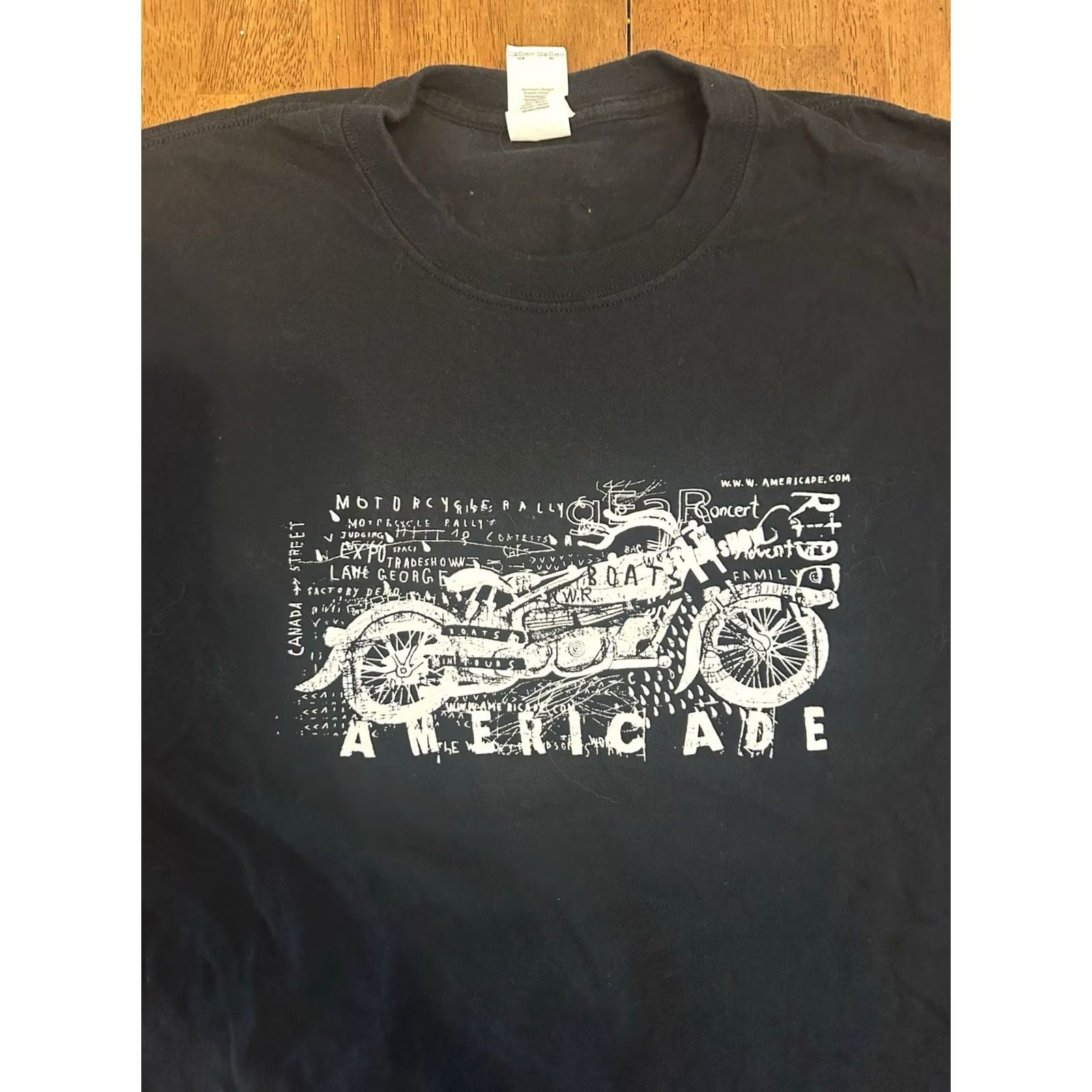Vintage VINTAGE Americade Motorcycle Rally T Shirt Large Black Men Size US L / EU 52-54 / 3 - 2 Thumbnail