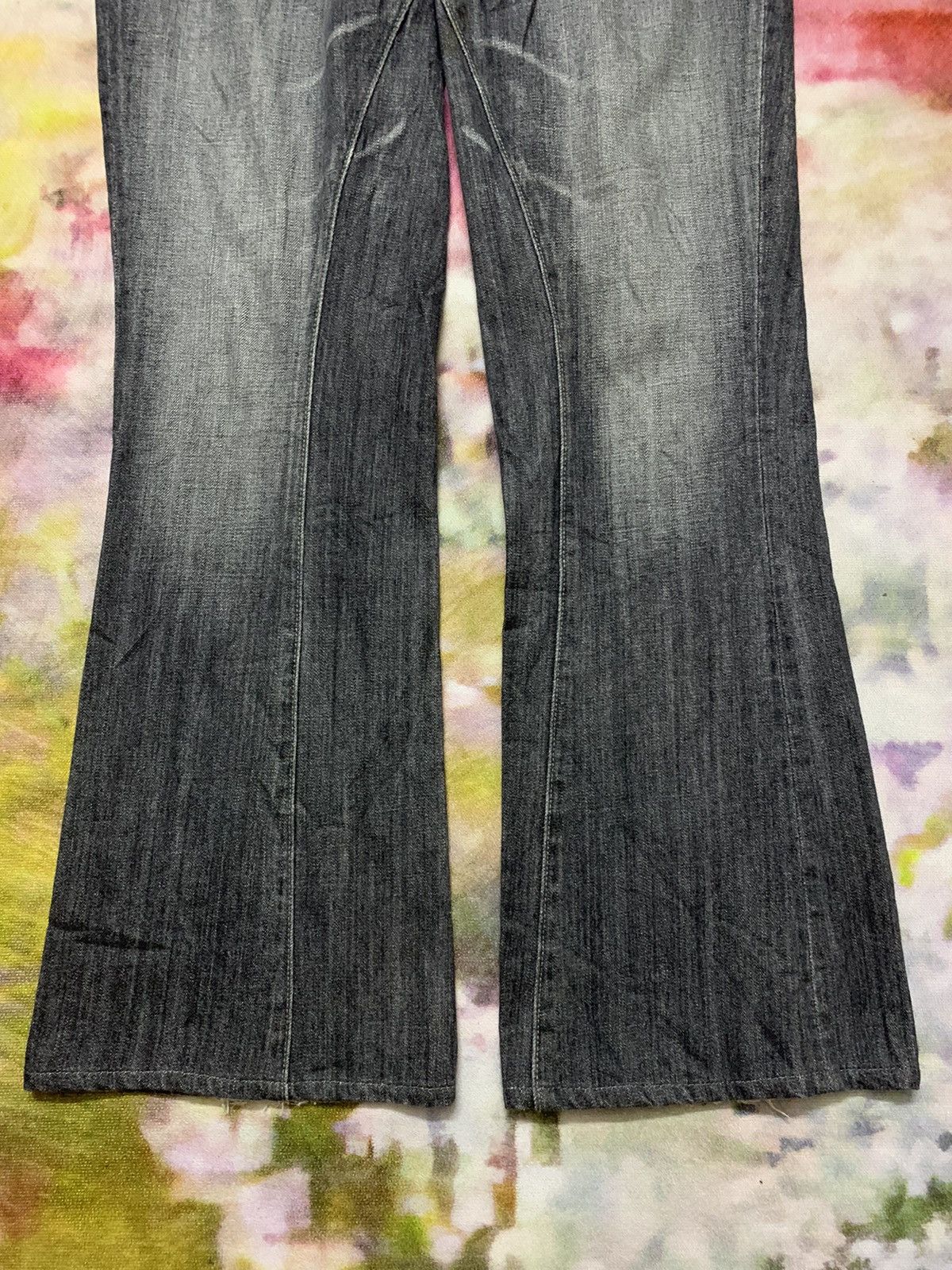 Hysteric Glamour Flare Japanese Brand Unknown Double Seam Washed Black Size US 35 - 4 Thumbnail