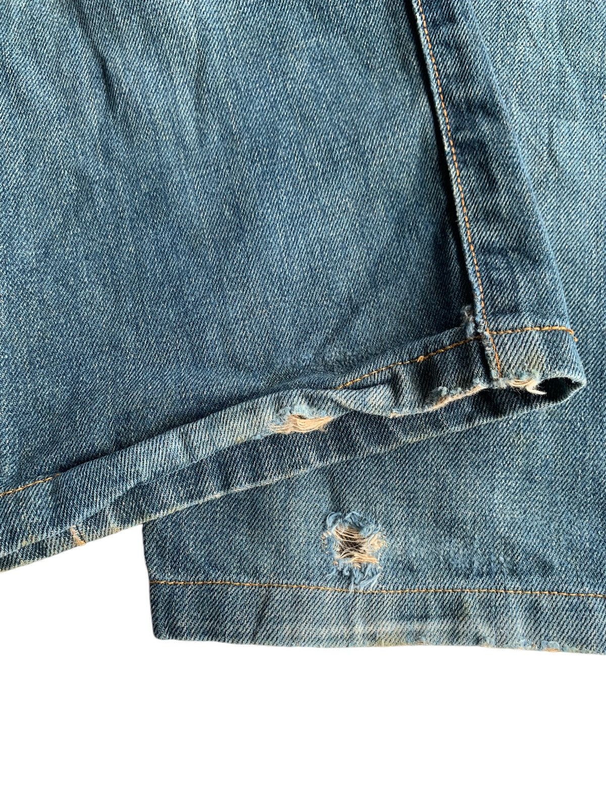 Edwin × Jean EDWIN 505X SELVEDGE DISTRESSED DENIM☠️ Size US 31 - 18 Thumbnail