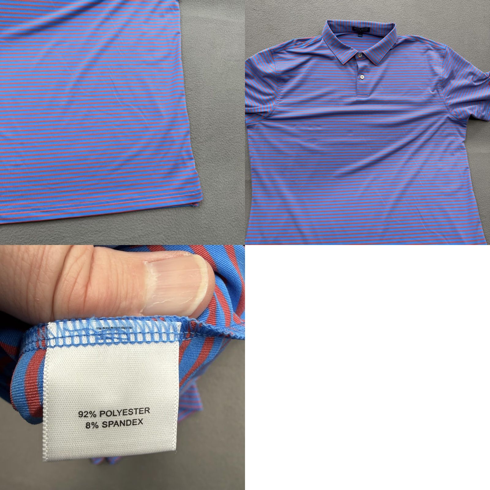 Peter Millar Peter Millar Polo Shirt Mens XL Blue Striped Performance Golf Legrand Stretch Shirt Size US XL / EU 56 / 4 - 8 Thumbnail