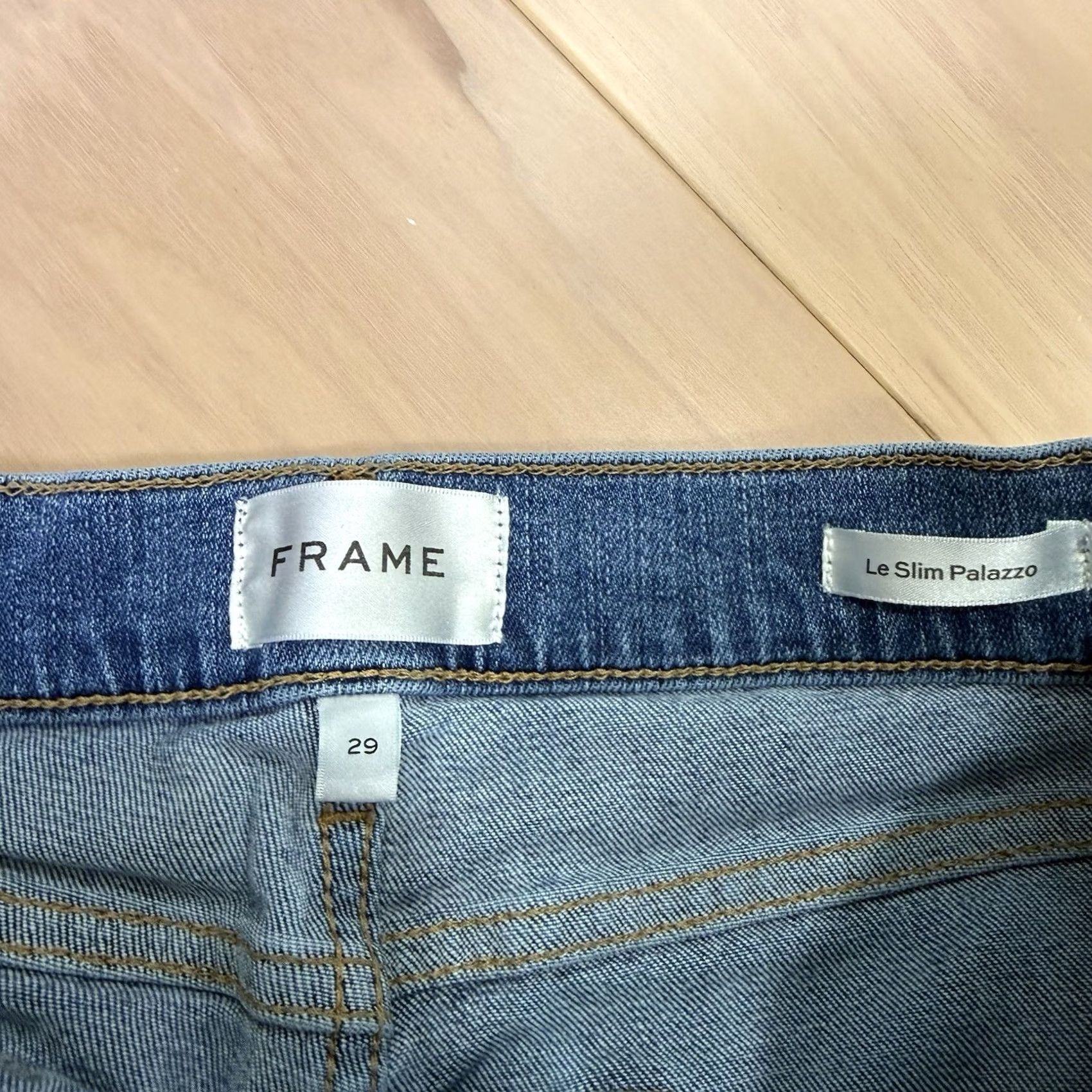 Frame Frame Le Slim Palazzo Jeans Women's 28 Blue High Rise Wide Leg Denim Medium Wash Jeans Size 28" / US 6 / IT 42 - 5 Thumbnail