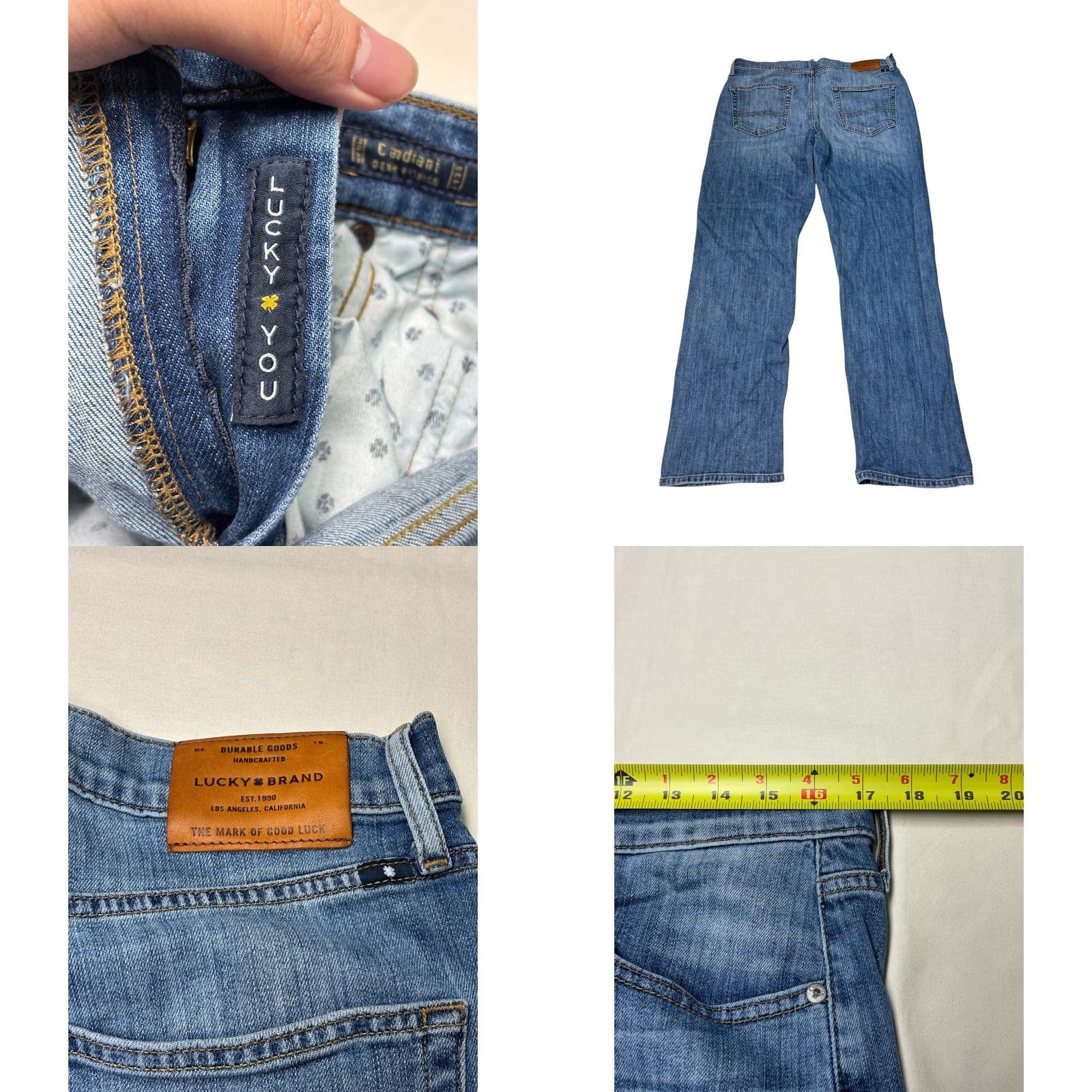 Lucky Brand Lucky Brand 410 Athletic Slim Jeans Mens 34x30 Blue Candiani Denim Stretch Size US 34 / EU 50 - 8 Thumbnail