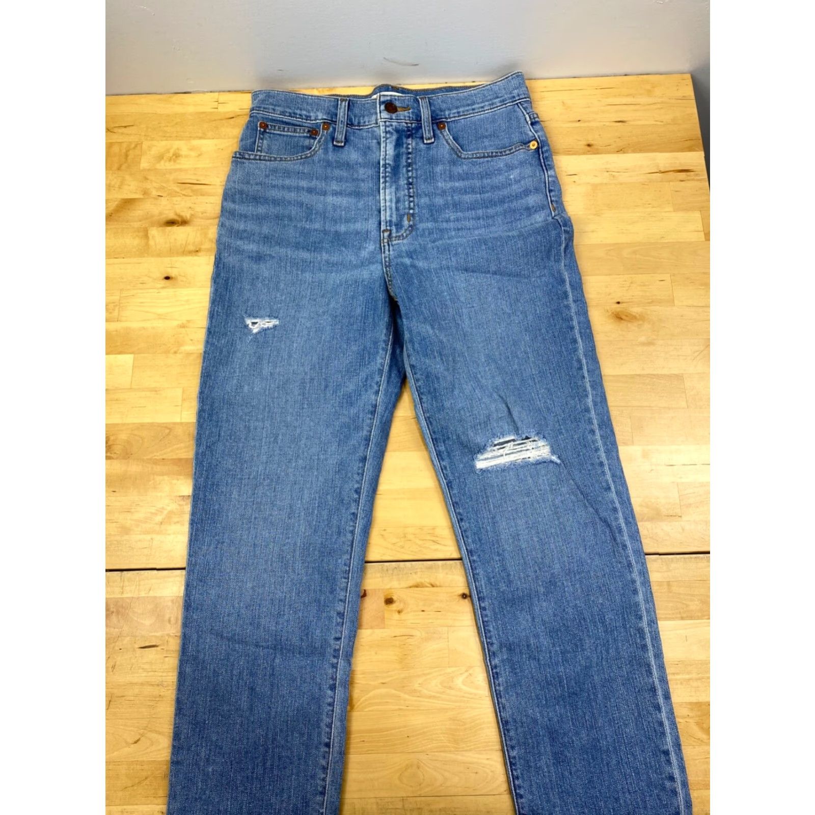 Madewell VINTAGE Madewell Jeans Women 27x27 Blue High Rise Casual Regular 9820 Straight Pockets Stretch Size 27" / US 4 / IT 40 - 2 Thumbnail