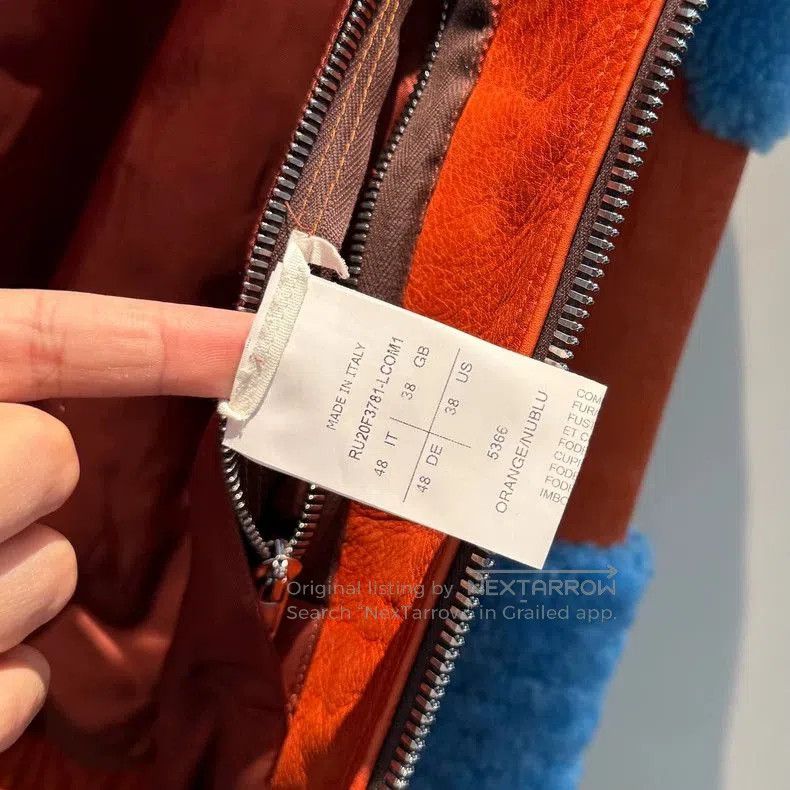 Rick Owens Rare Blue Orange Shearling Zip Jacket. Size US M / EU 48-50 / 2 - 6 Thumbnail