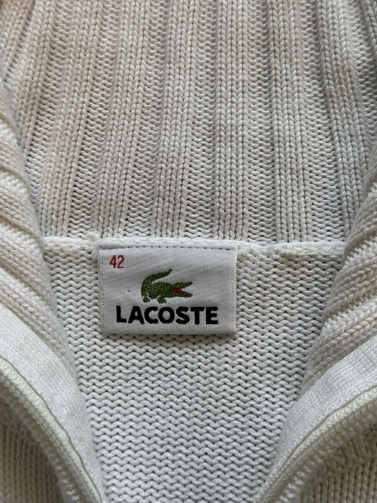 Lacoste × Vintage Lacoste 2000s vintage ribbed zip cardigan sweater Y2K Size M / US 6-8 / IT 42-44 - 6 Thumbnail