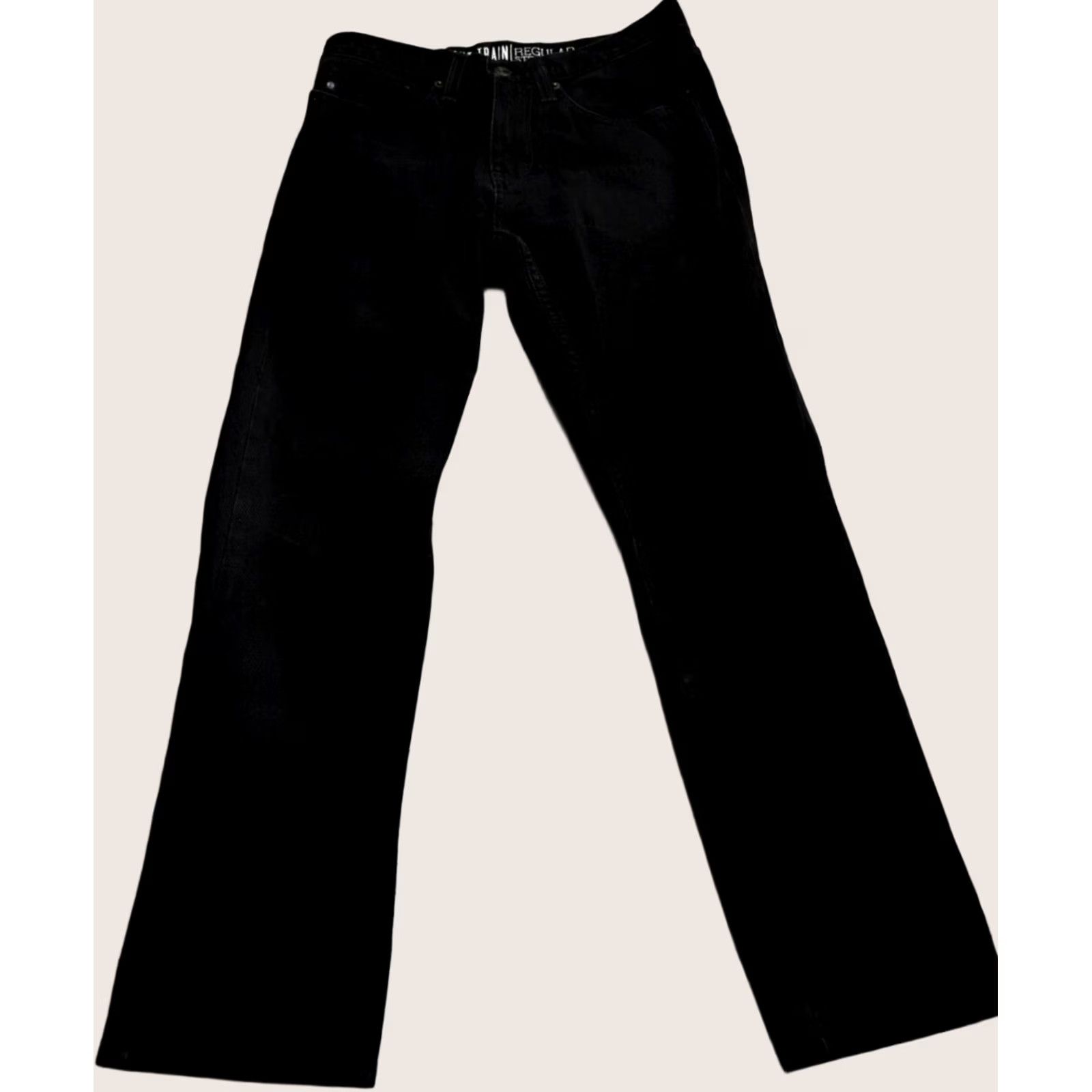 Vintage Free World Night Train Jeans Mens 28 Fit (29x27) Black Regular Straight Pockets Size US 28 / EU 44 - 1 Thumbnail