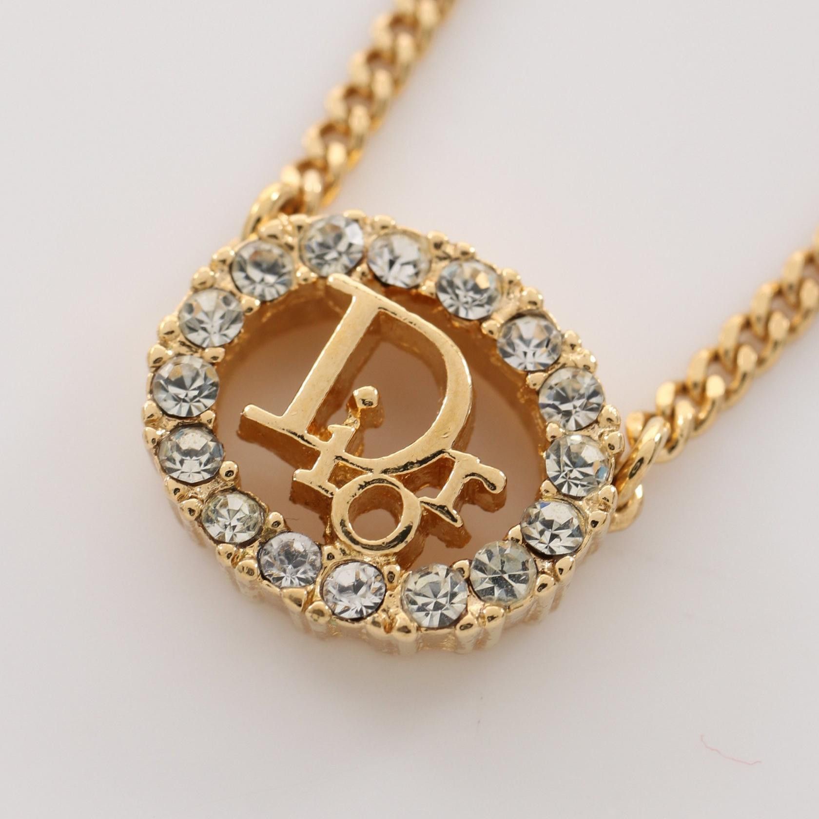 Dior Dior Logo Rhinestone Chain Necklace Metal Necklace in Great Condition Size ONE SIZE - 1 Thumbnail
