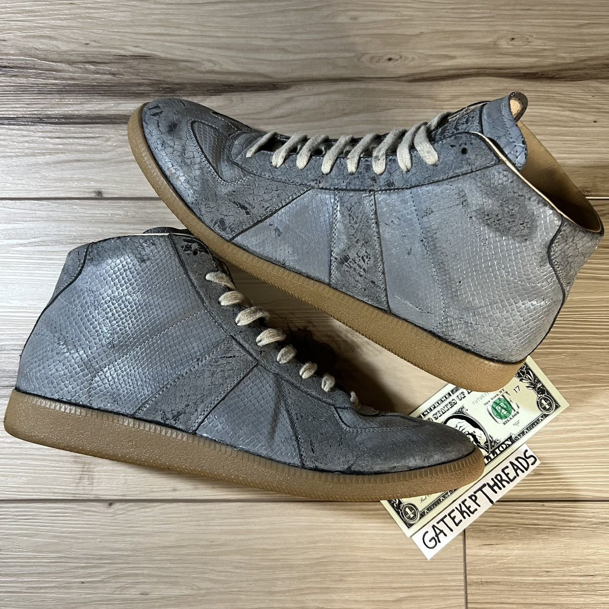GAT High Top Sneaker Blue Snakeskin Reflective Gum
