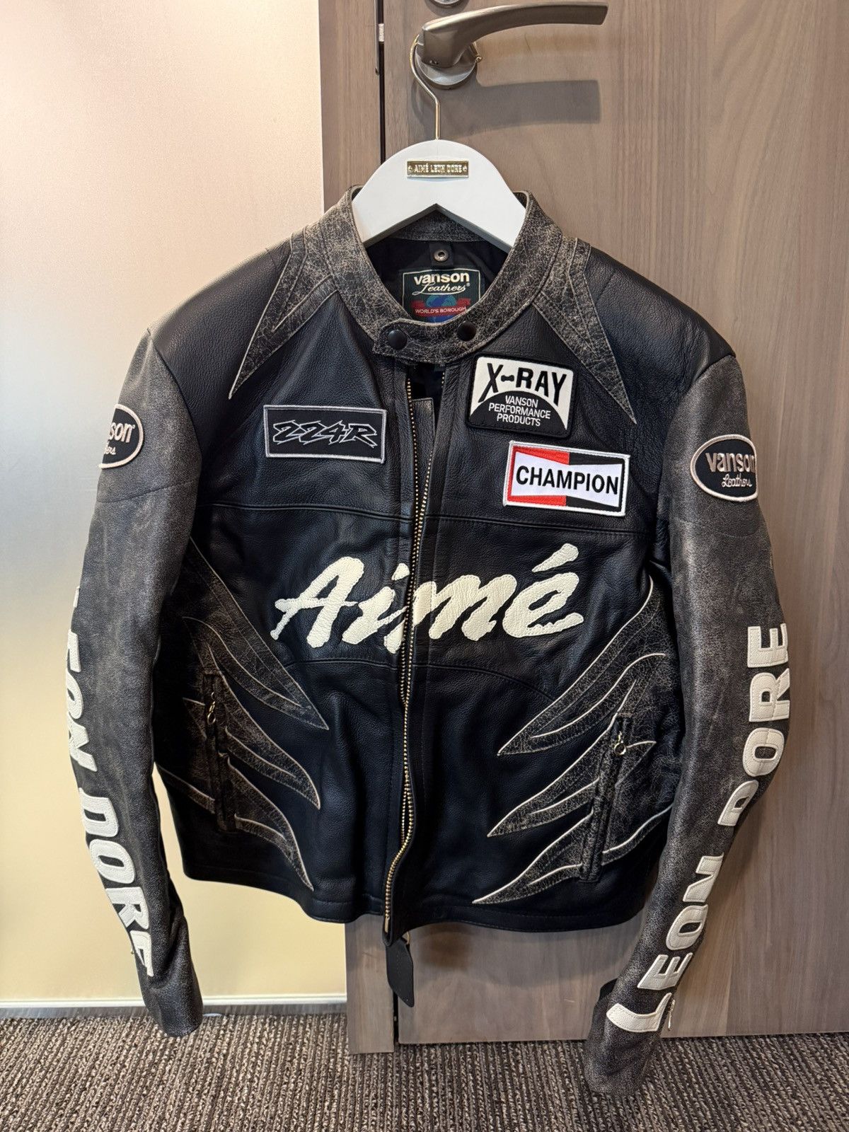 Aime Leon Dore × Vanson Leathers Aime Leon Dore X Vanson Distressed Leather Moto Jacket Size US M / EU 48-50 / 2 - 1 Thumbnail