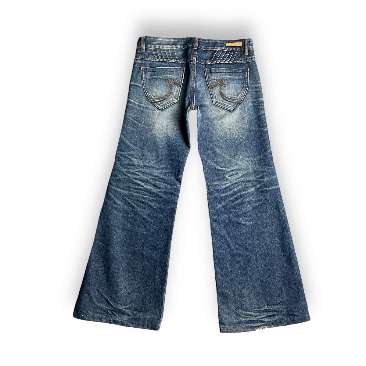 Le Grande Bleu (L.G.B.) SUPER FLARE VINTAGE CODY BLUE 6 POCKETS WASHED DENIM PANTS Size US 30 / EU 46 - 2 Thumbnail