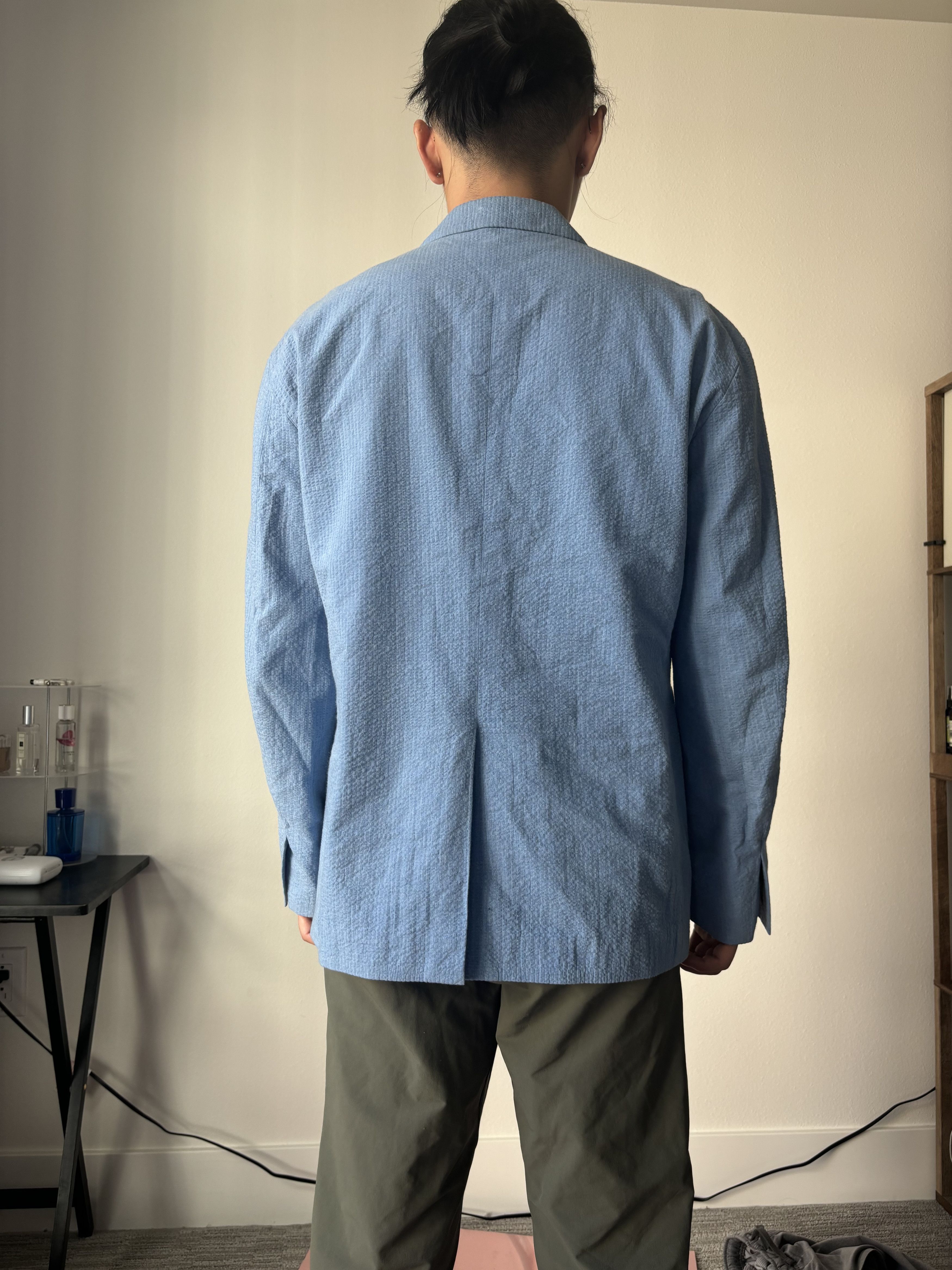 Japanese Brand × N.Hoolywood N. Hoolywood Blue loose fit blazer size M seersucker Size 40R - 4 Thumbnail