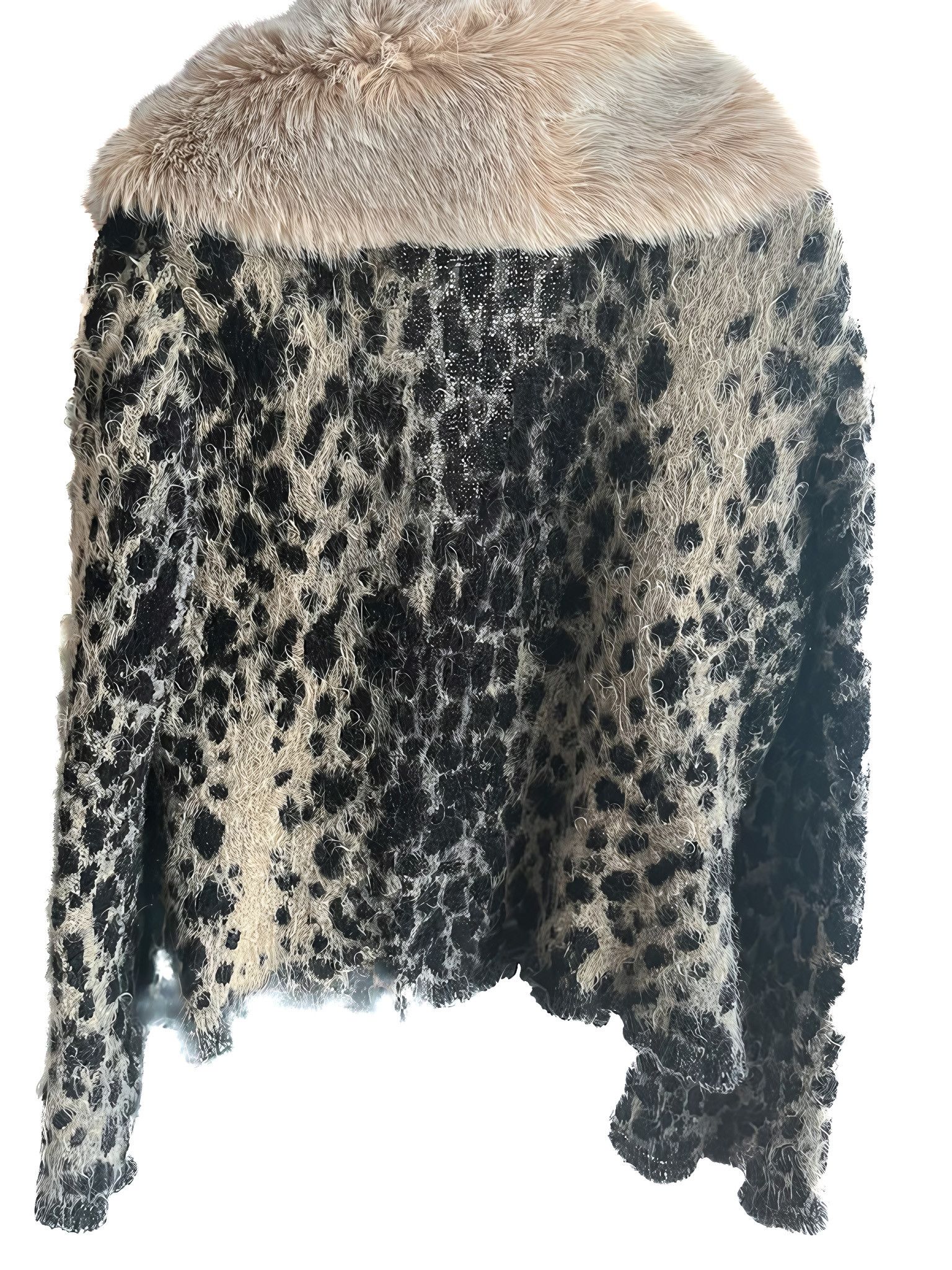 Roberto Cavalli MONGOLIAN LAMB FUR COLLAR WOOL JACKET Size M / US 6-8 / IT 42-44 - 3 Thumbnail