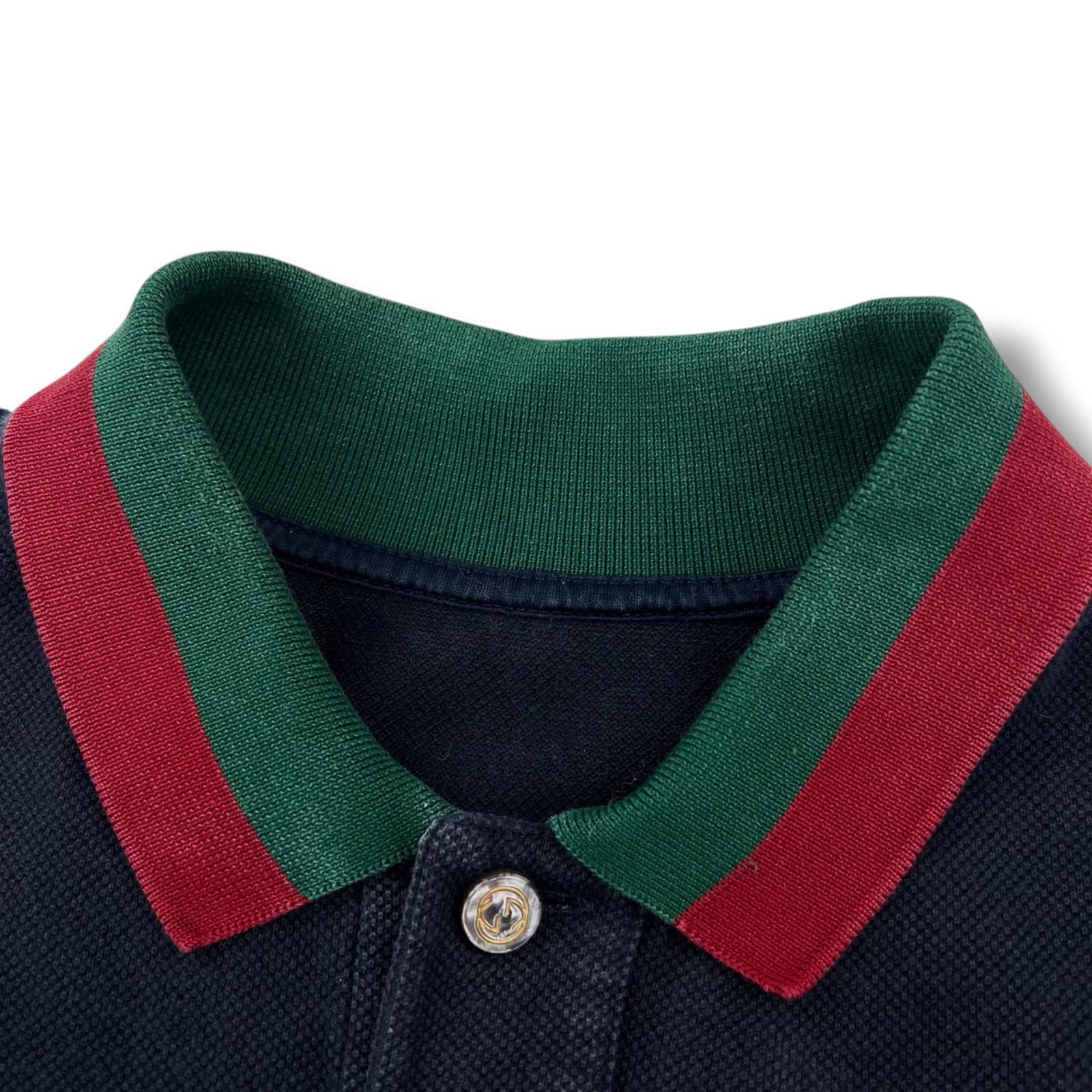 Gucci Gucci Navy Web Collar Polo Shirt Size US L / EU 52-54 / 3 - 3 Thumbnail