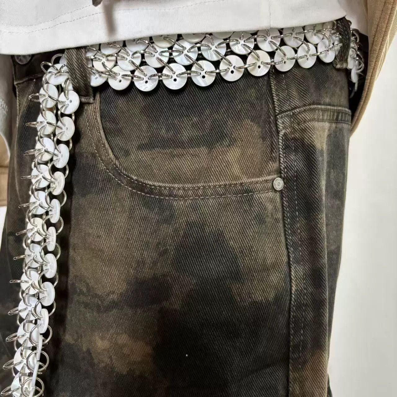 Vintage Retro hip-hop punk style jeans waist chain Size ONE SIZE - 2 Thumbnail