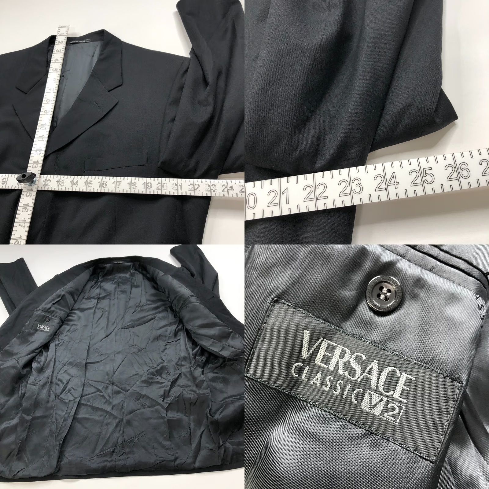 Versace Versace Blazer Four-Button 4Button Wool Black Men Regular US 48 Jacket Sport Coat Size 48R - 9 Thumbnail
