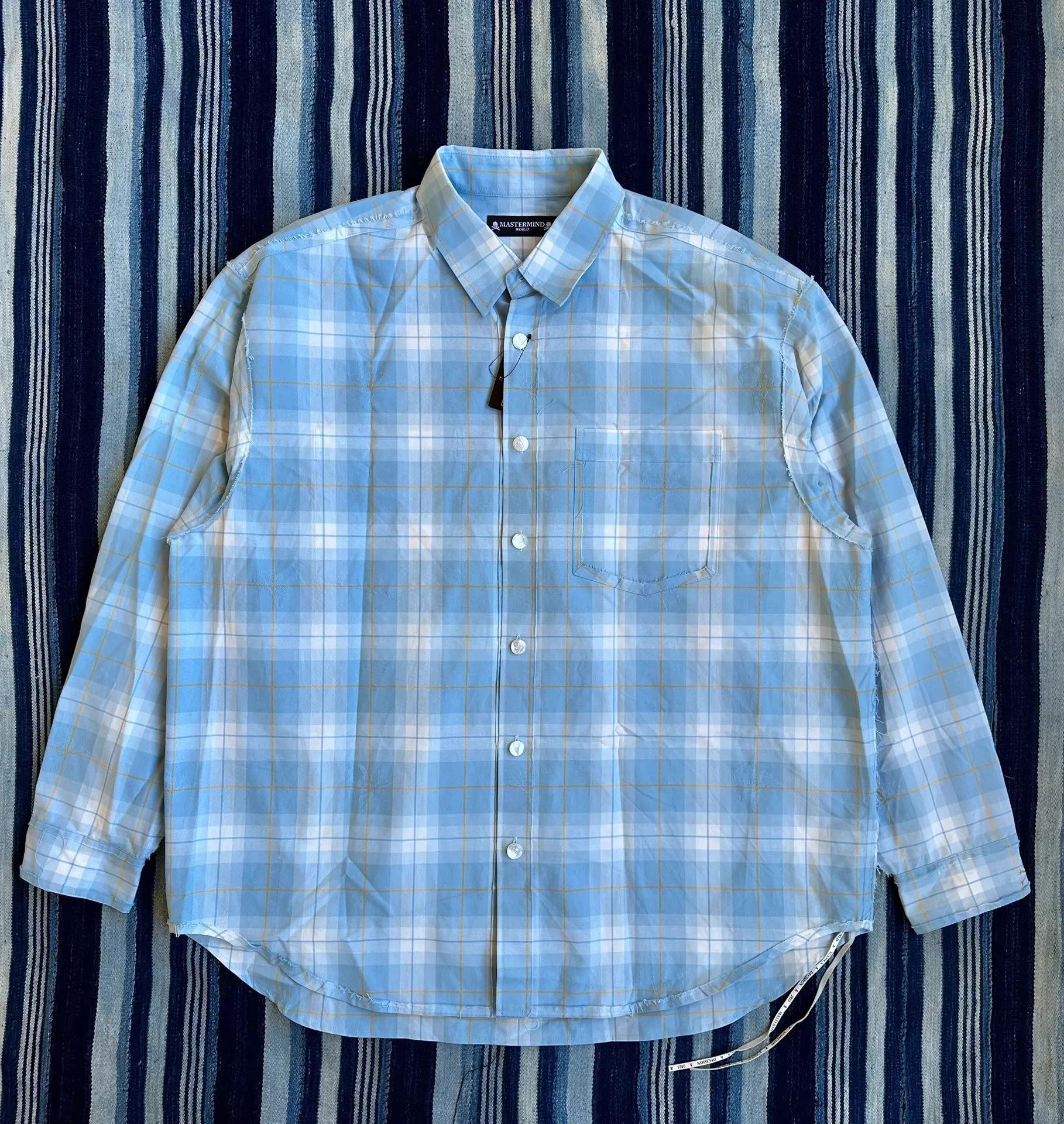 Mastermind Japan Blue Plaid Long-Sleeve Button-Up Shirt Size US L / EU 52-54 / 3 - 1 Thumbnail