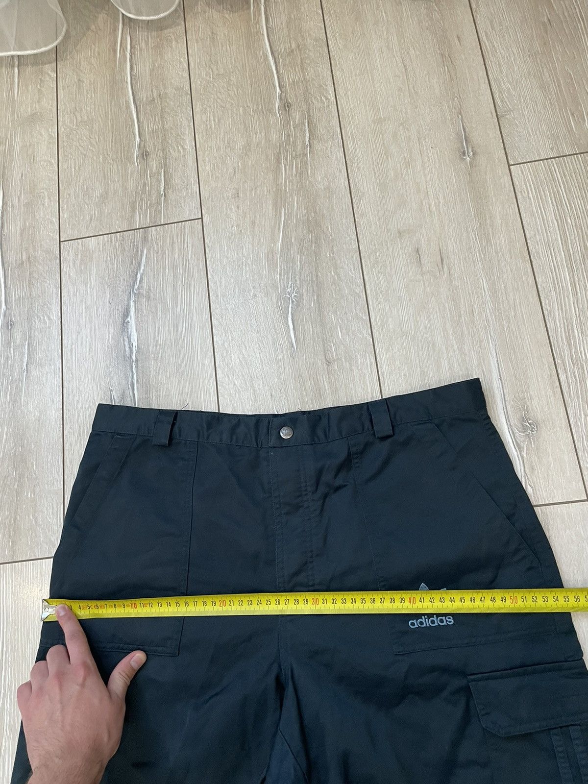 Adidas × Vintage Vintage Adidas Originals Cargo Shorts Mens Blue Satin 1990s Size US 33 - 10 Thumbnail
