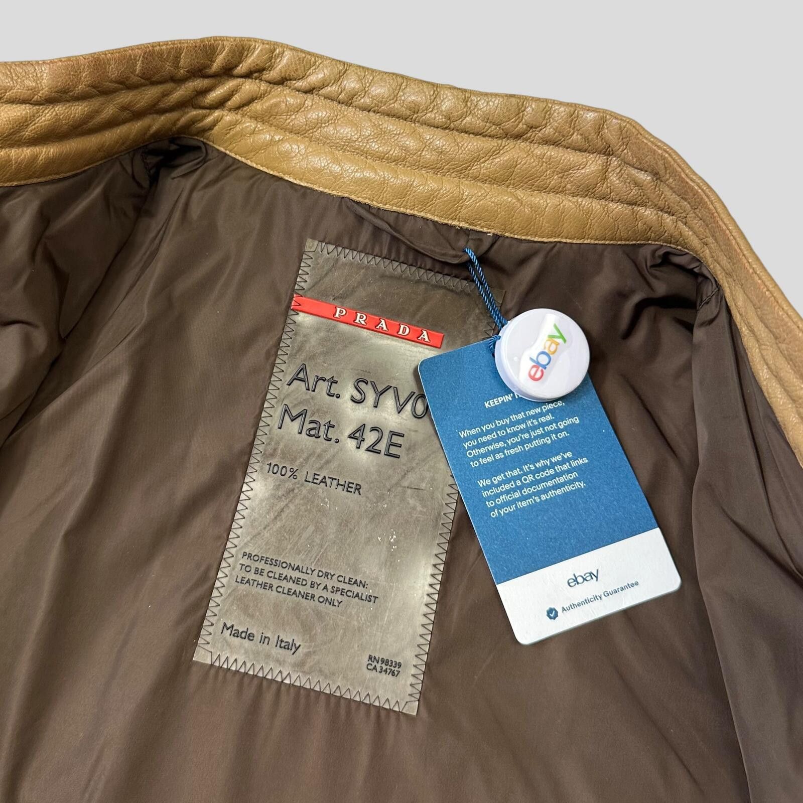 Prada Prada SS00 Leather Articulated Elbow Detailed Moto Jacket M Size US M / EU 48-50 / 2 - 8 Thumbnail