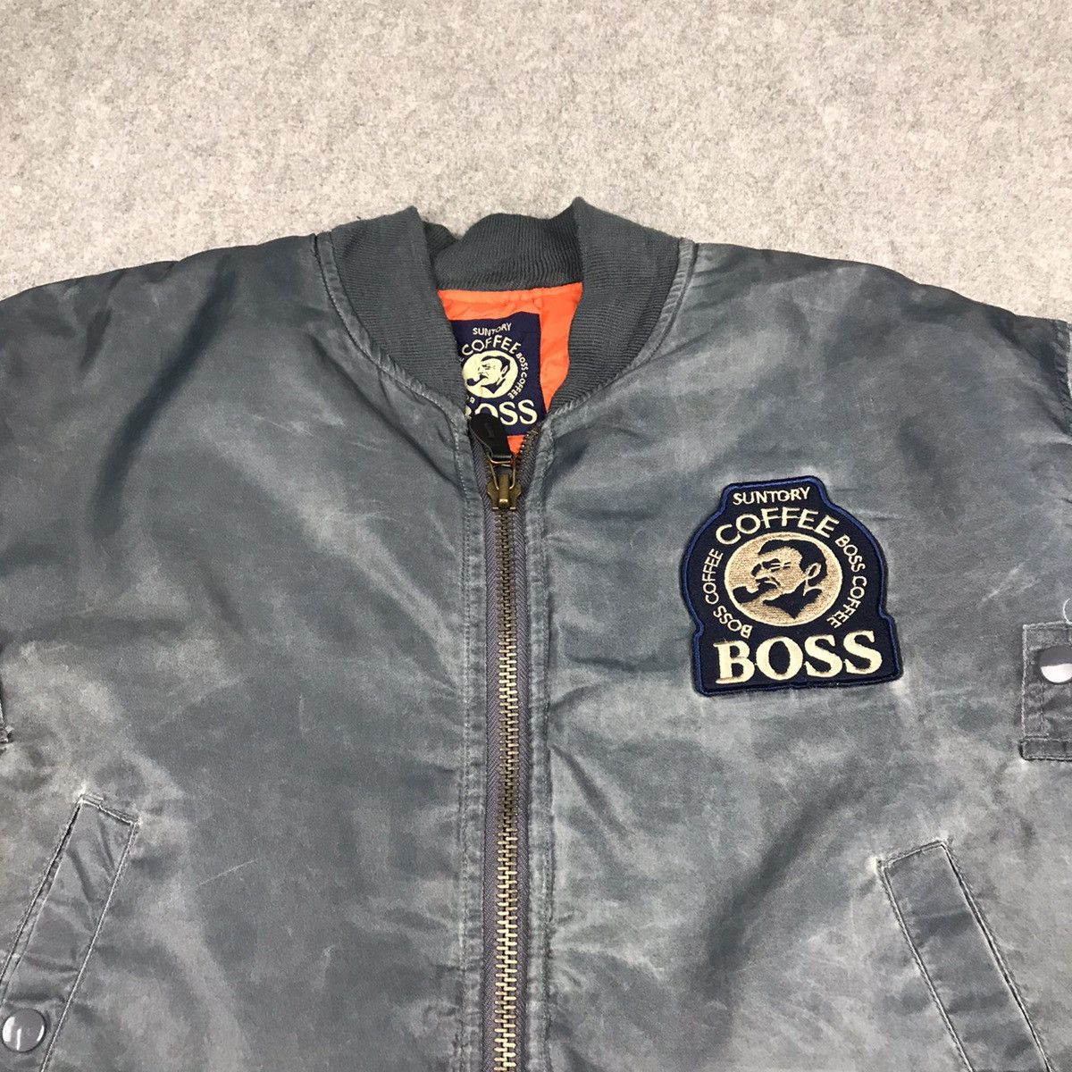 Japanese Brand SUNTORY BOSS COFFEE BOMBER FADED JACKET Size US M / EU 48-50 / 2 - 4 Thumbnail