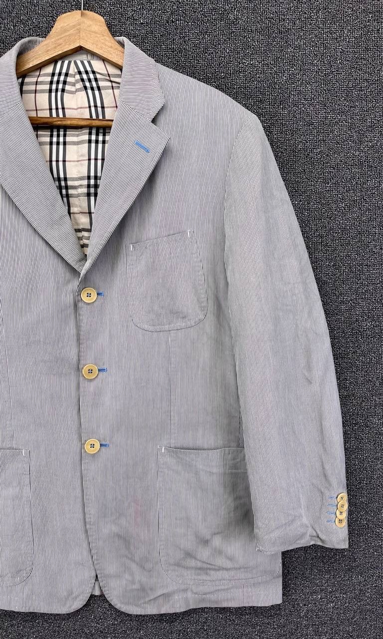 Burberry Vintage 90s Burberry Black Label Hickory Striped Coat Jacket Size US L / EU 52-54 / 3 - 4 Thumbnail