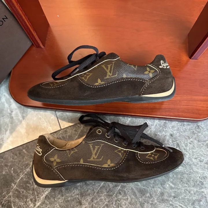 Louis Vuitton Louis Vuitton Stylish Brown Leather Sneakers -2508 Size US 5 / EU 37 - 8 Thumbnail