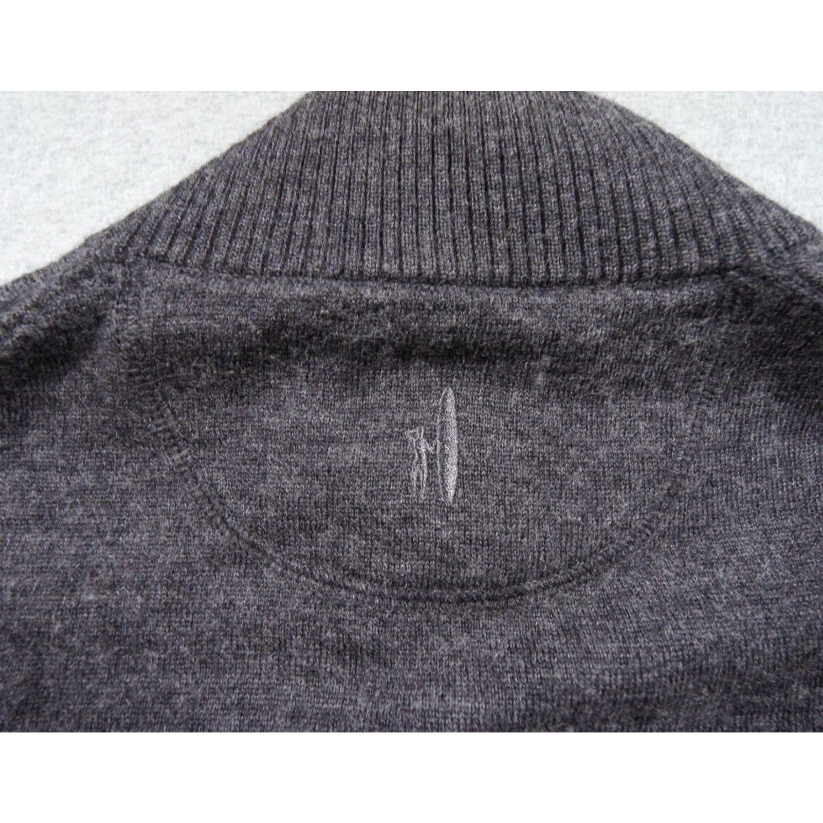 johnnie-O Johnnie O Sweater Mens Large Navy 1/4 Zip Pullover Knit Merino Wool Preppy FLAW* Size US L / EU 52-54 / 3 - 5 Thumbnail